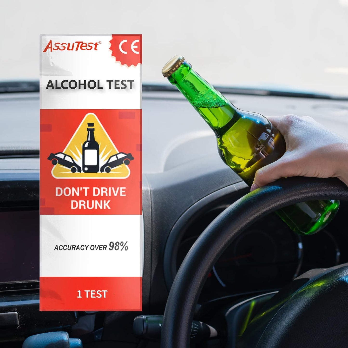 AssuTest 4-Level Disposable Breathalyzer Kit โ 2 Tests | Home Use