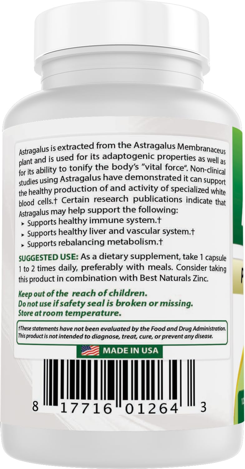 Best Naturals Astragalus Capsule 1000 mg โ 120 Count (Pack of 2)