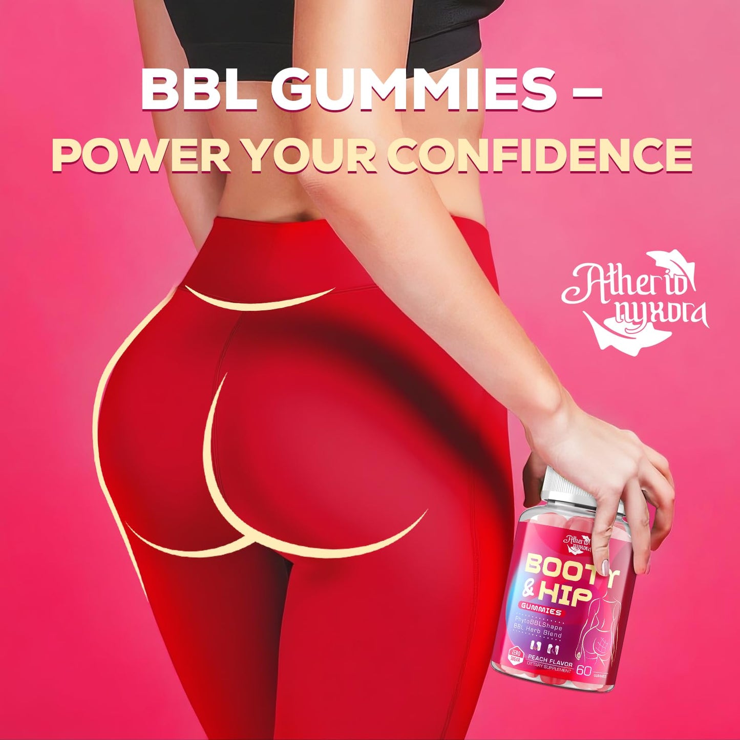Atherionyxora Booty Gummies for Women β BBL Glow with Collagen & Herbal Blend (120)