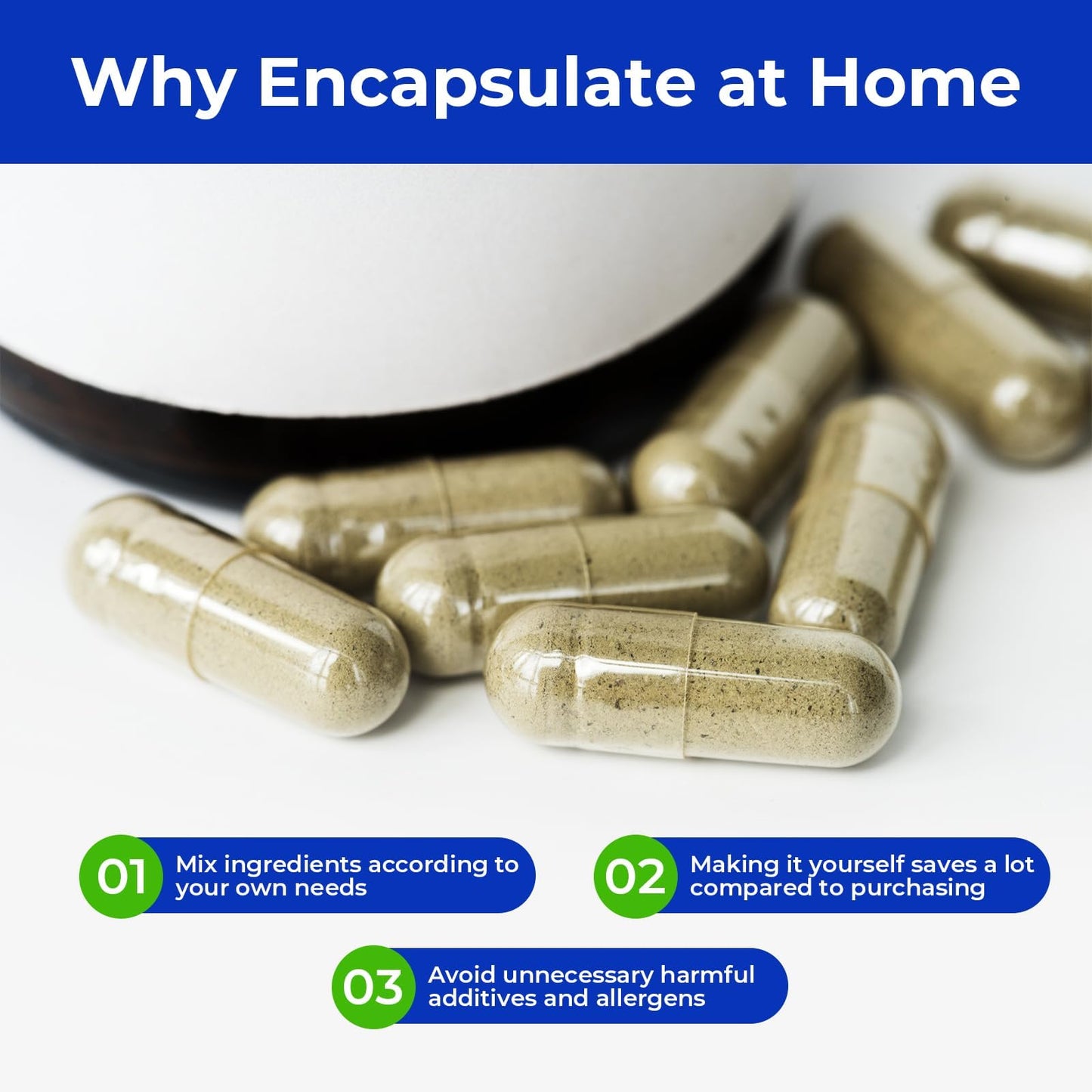 ATLEMISME Empty Vegan Capsules Size 1 โ 500-Count DIY Capsules for Filling | Includes 2 Micro Lab Spoons