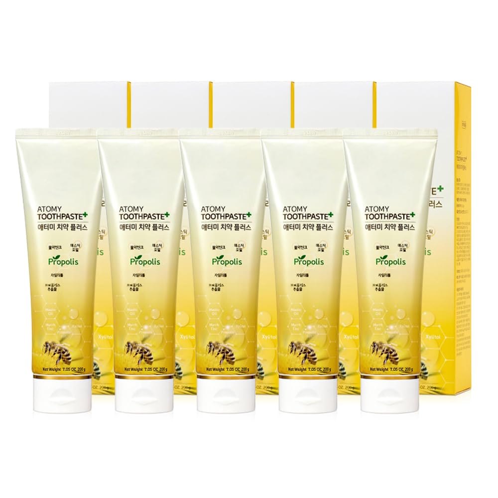 A.t.o.m.y Natural Propolis Toothpaste 200g x5p โ 5 Pack (South Korea)