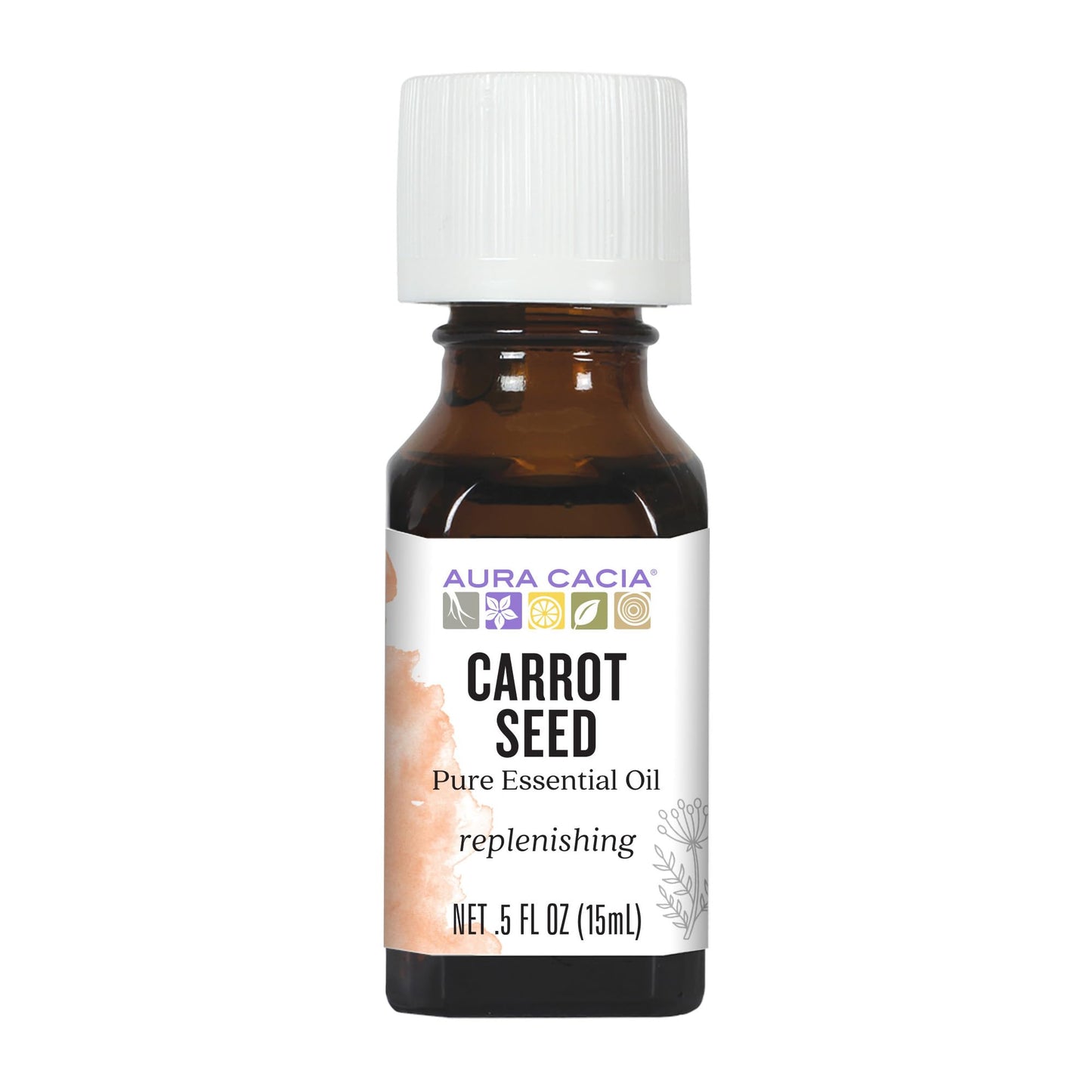 Aura Cacia Carrot Seed Essential Oil โ Replenishing, 0.5 fl oz, 100% Pure