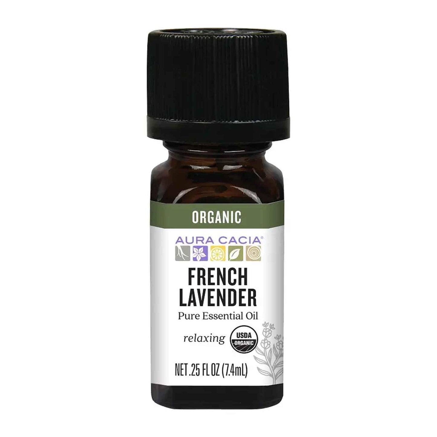 Aura Cacia Lavender French Organic Pure Essential Oil โ 0.25 oz