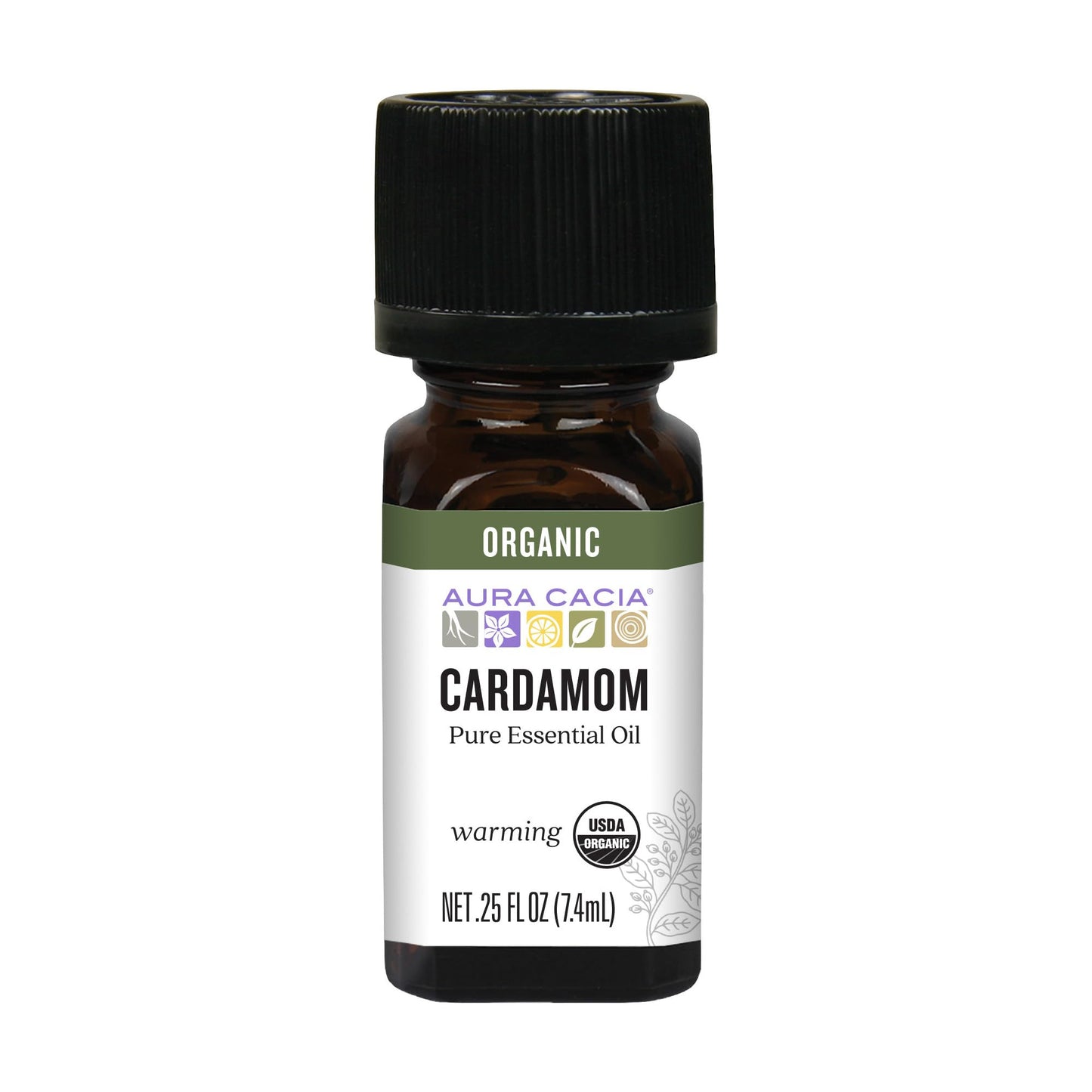 Aura Cacia Organic Cardamom Essential Oil 0.25 oz โ Certified Organic