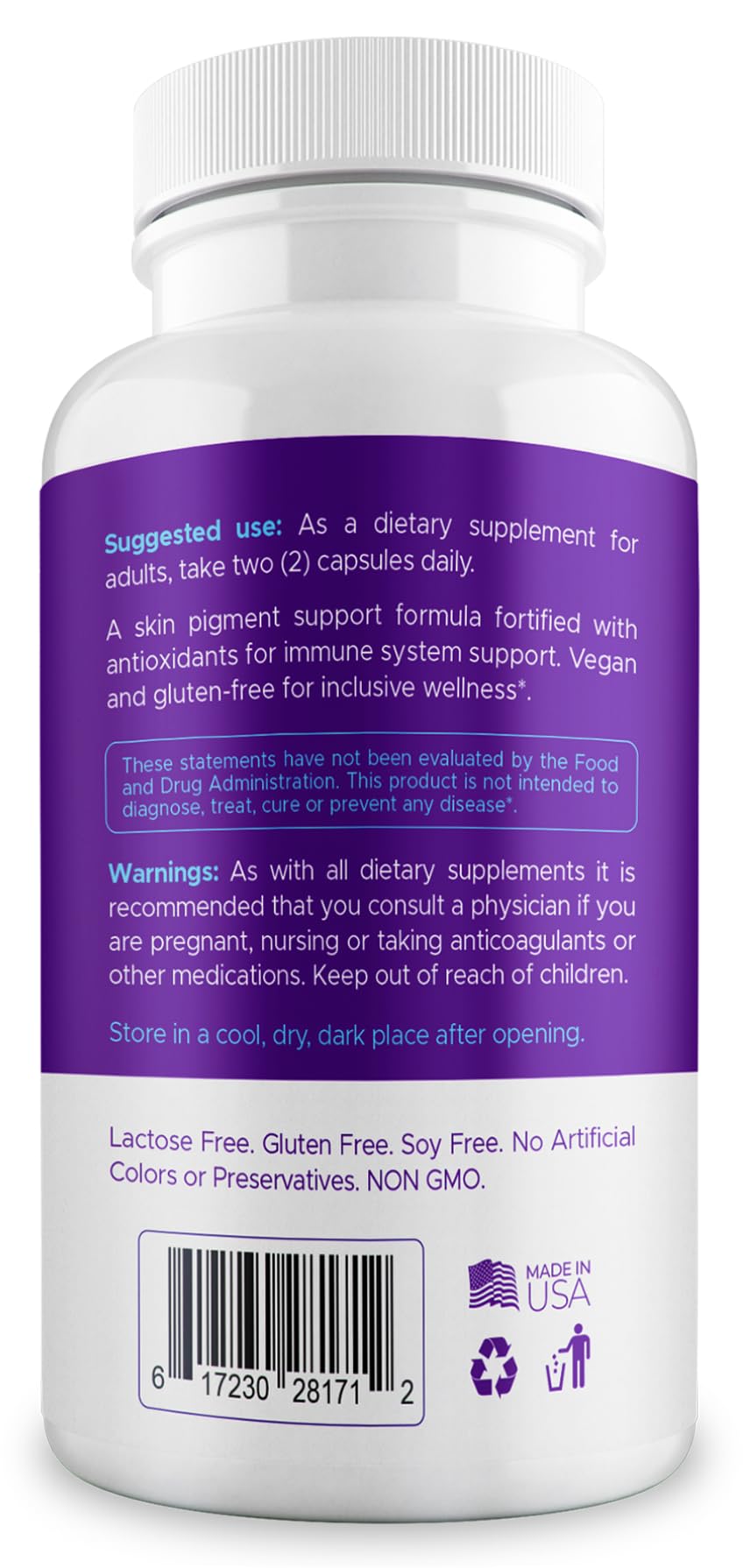 AURA VITAMINS Vitiligo Capsules โ 60 Count | 1 Month Supply for Skin Pigmentation Support