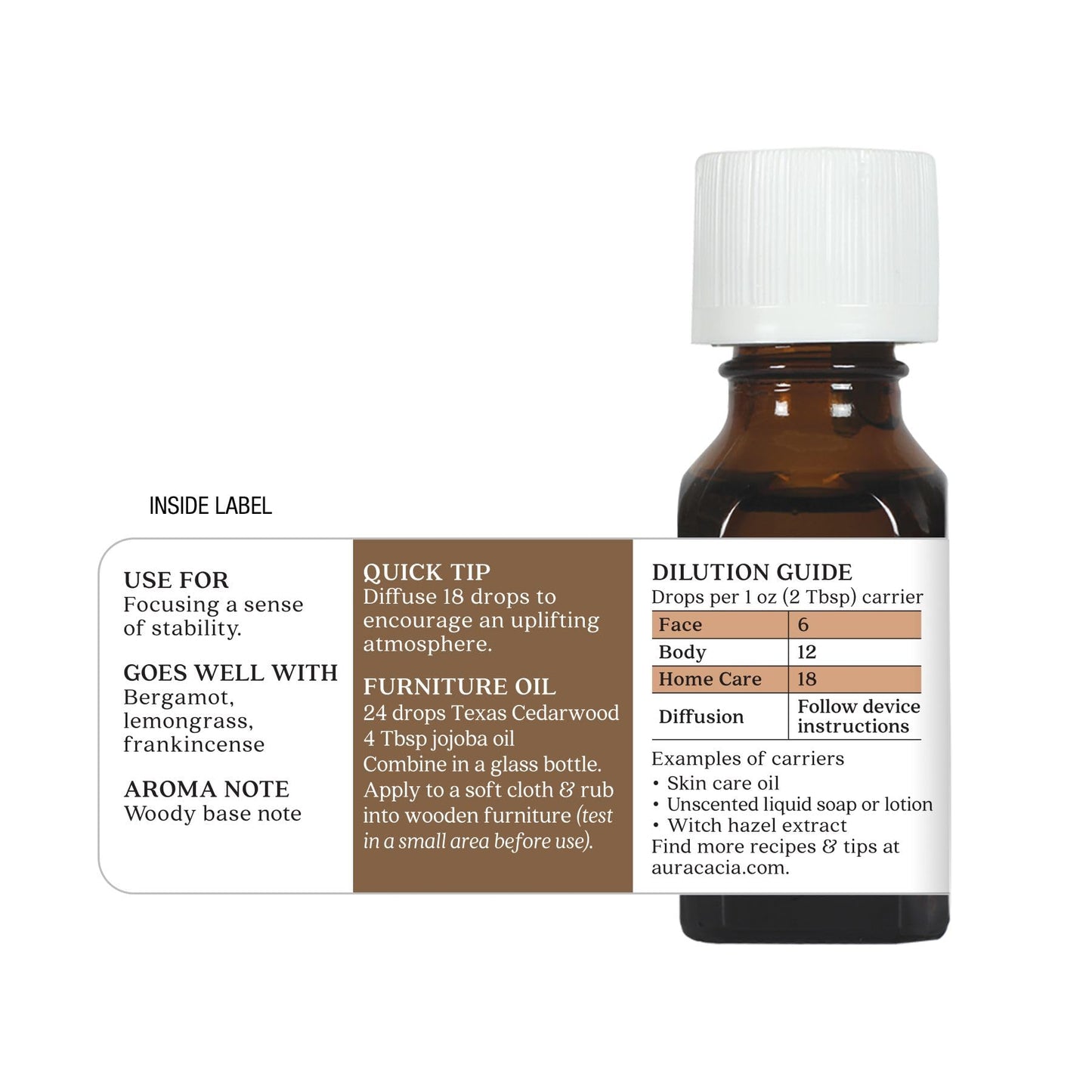 Aura Cacia Texas Cedarwood Essential Oil โ 0.5 fl oz, 100% Pure Juniperus Mexicana