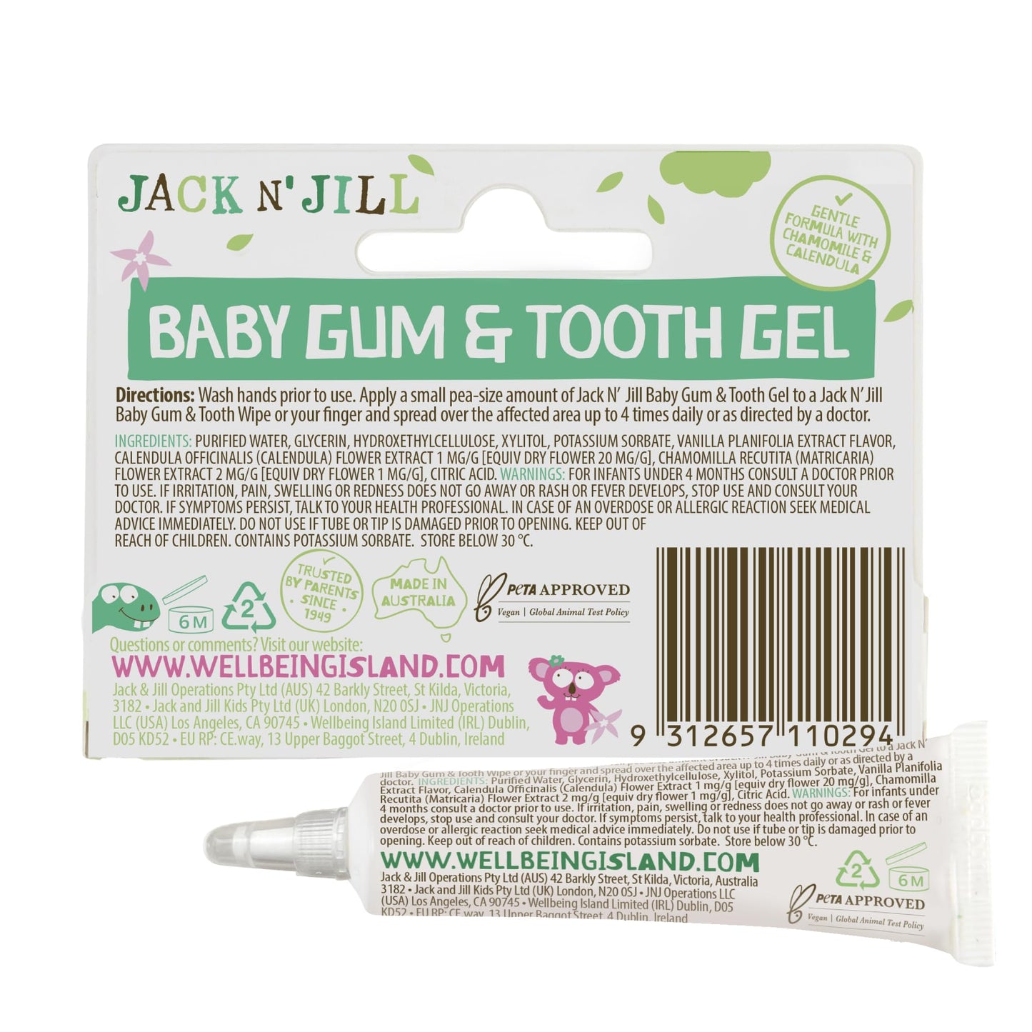 Jack N' Jill Baby Gum & Tooth Gel โ Natural Teething Relief for Babies 4 Months+ | Chamomile & Calendula | 15 g