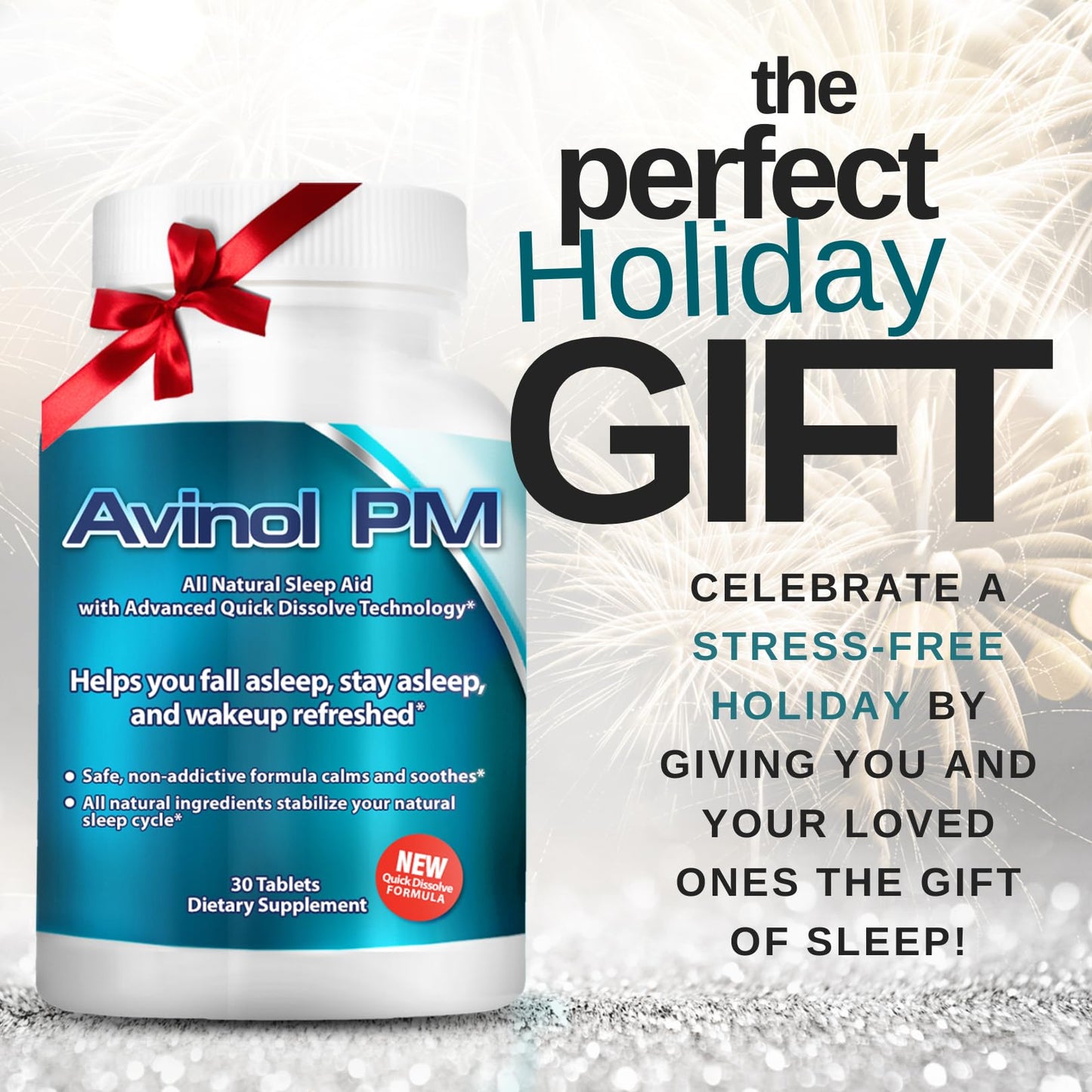 Avinol PM Quick Dissolve Chewable Tablet โ Natural Sleep Supplement (Herbal Formula) โ 30ct