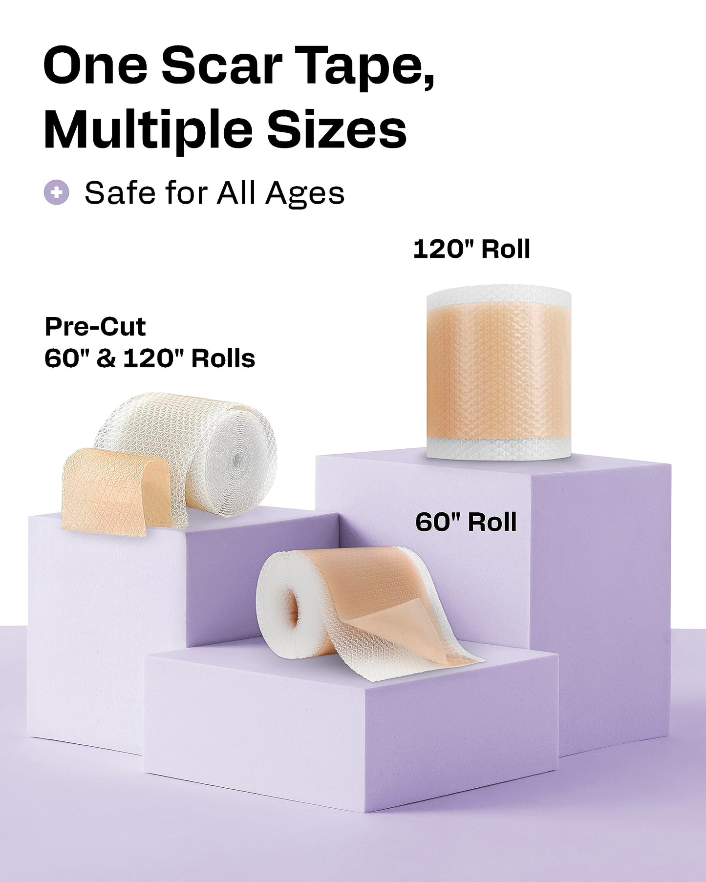 AWD Silicone Scar Tape 3 Pack β 180in Total, Reusable for Surgery & Postpartum | AWD Medical