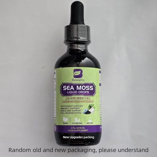 B BEWORTHS Sea Moss Liquid Drops β Irish Sea Moss, Black Seed Oil, Ashwagandha & Immune Support