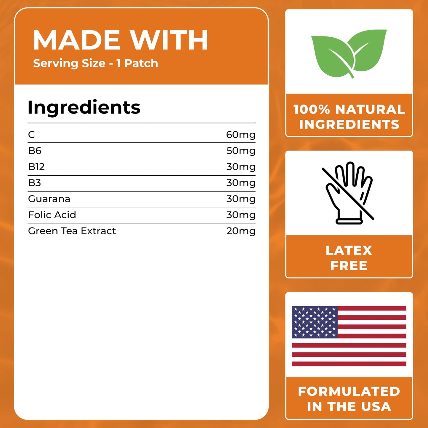 B12 Patches (Pack of 60) โ 100% Natural Energy, Focus & Body Support