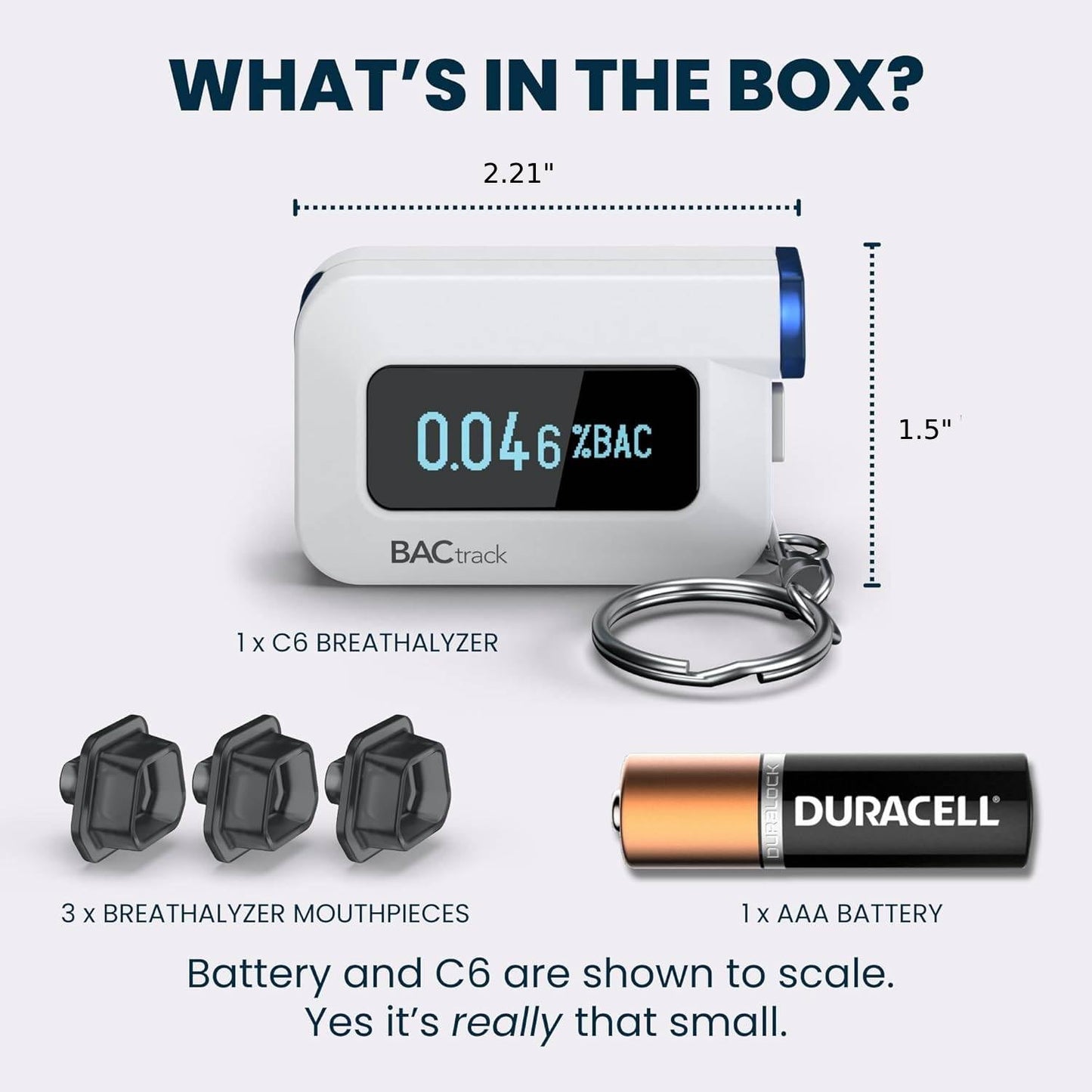 BACtrack C6 Keychain Breathalyzer - Pro-Grade Accuracy, Wireless Connectivity & HealthKit
