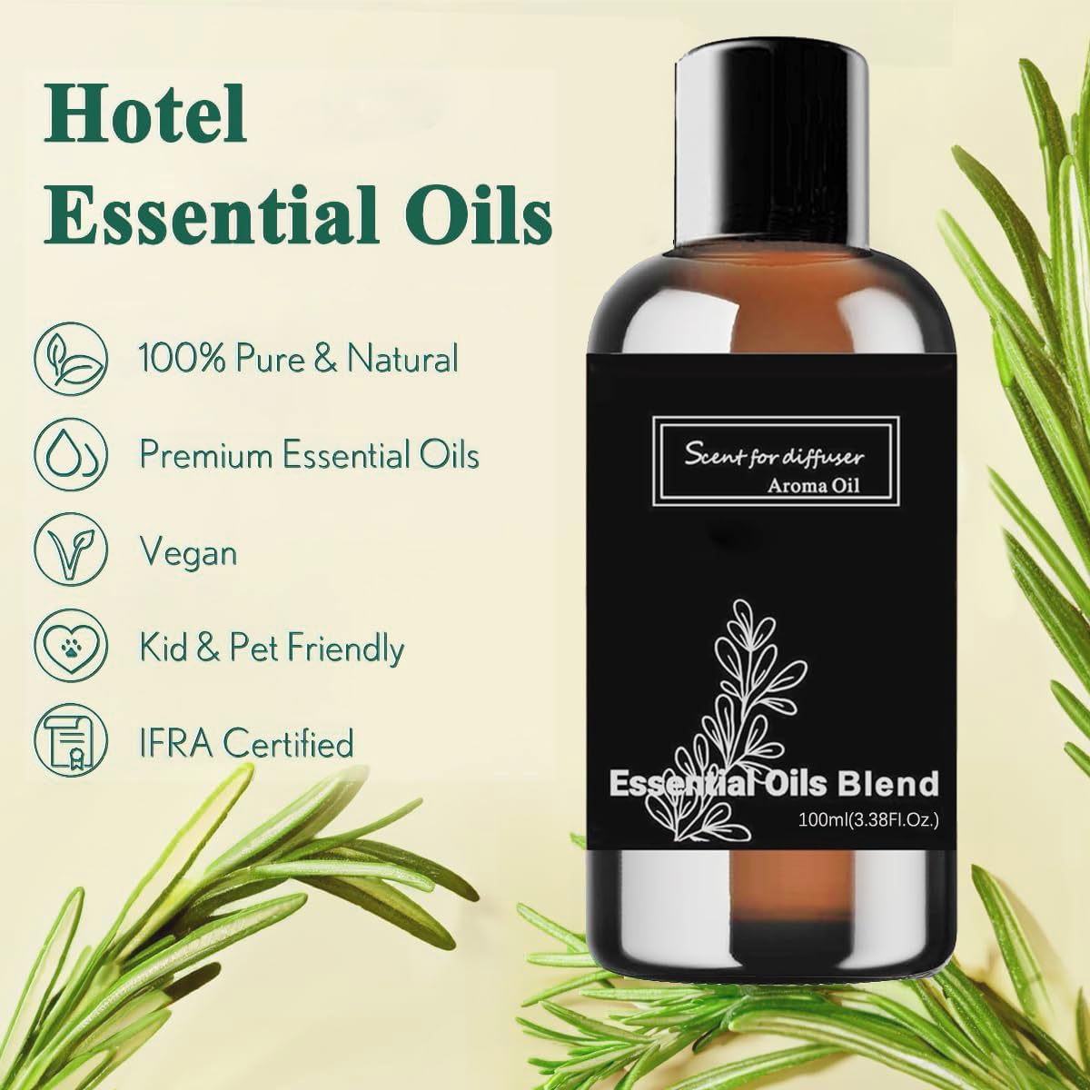 BAIESHIJI Upgraded Scent Air Machine โ 2000 sq ft Coverage, 400ML Diffuser + 100ML White Tea Harmony Oil
