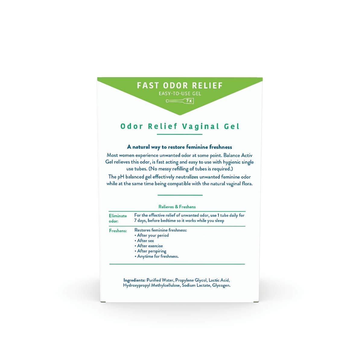 Balance Activ Odor Relief β pH Balanced Vaginal Gel for Quick, Natural Freshness