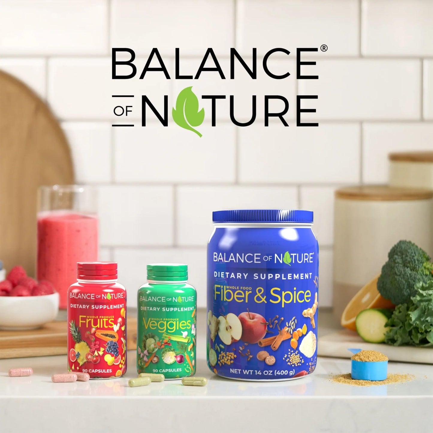 Balance of Nature Whole Food Supplements β Fruits & Veggies (90 Capsules, 3 Sets)