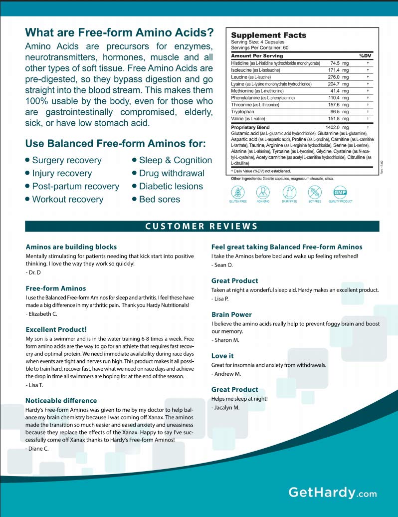 Balanced Free-Form Aminos โ Amino Acids with the Profile of Human Milk