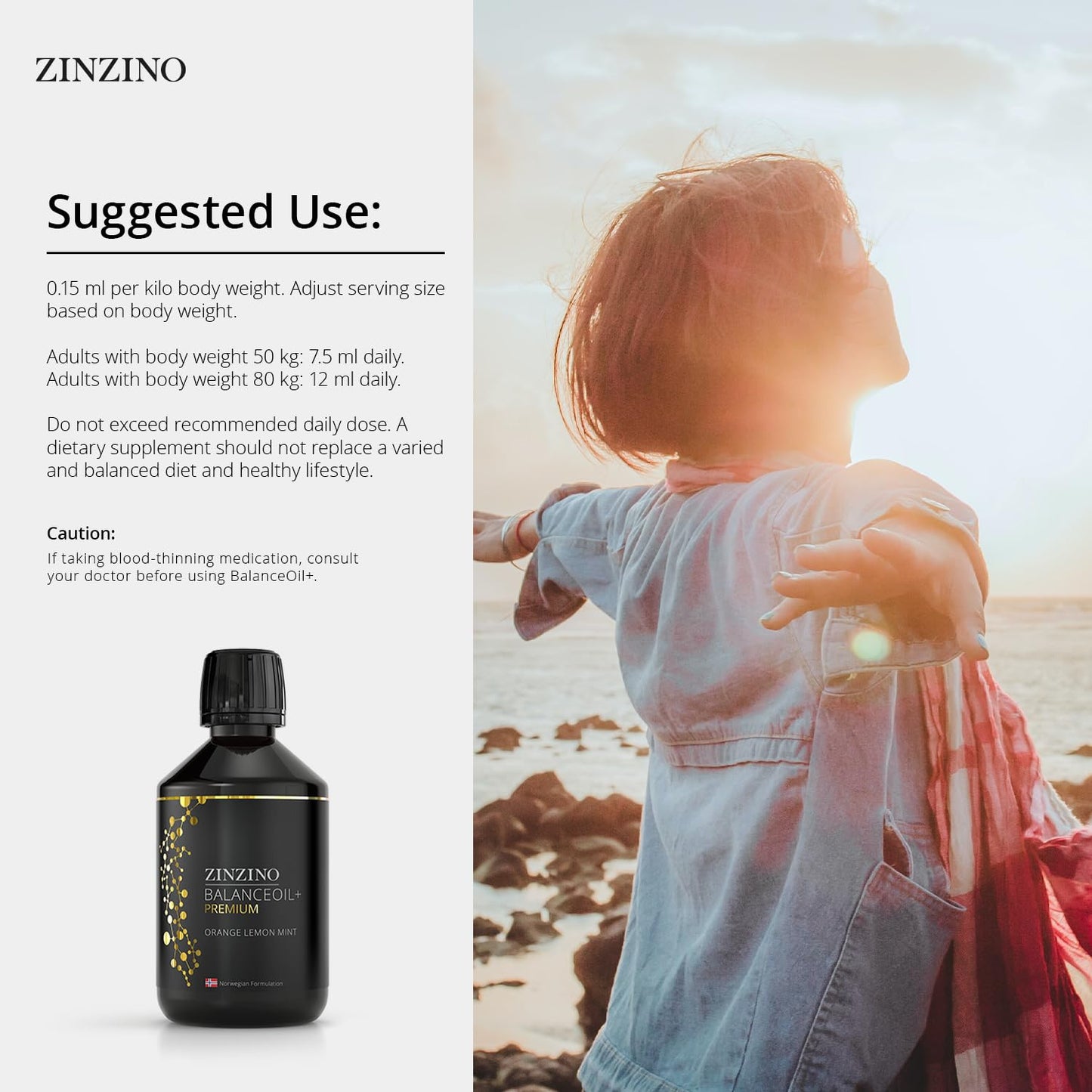 Zinzino BalanceOil+ Premium โ Omega-3 Fish Oil with Extra Virgin Olive Oil (300ml)