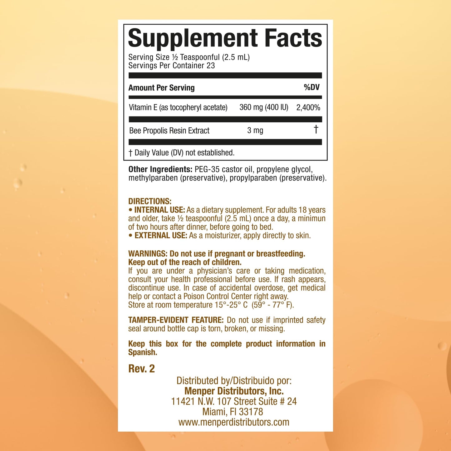 Balsamo Tchakowski โ Immune Support Supplement with Bee Propolis & Vitamin E, 2 Fl Oz