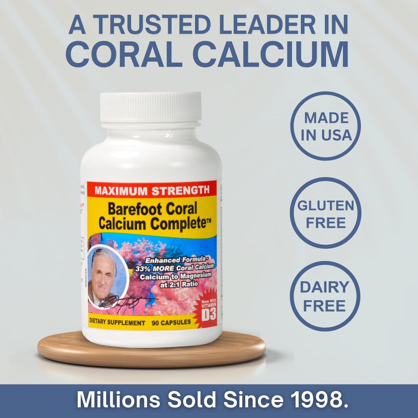 Barefoot Coral Calcium Complete 1500mg โ 90 Capsules | Calcium, Magnesium & Vitamin D3