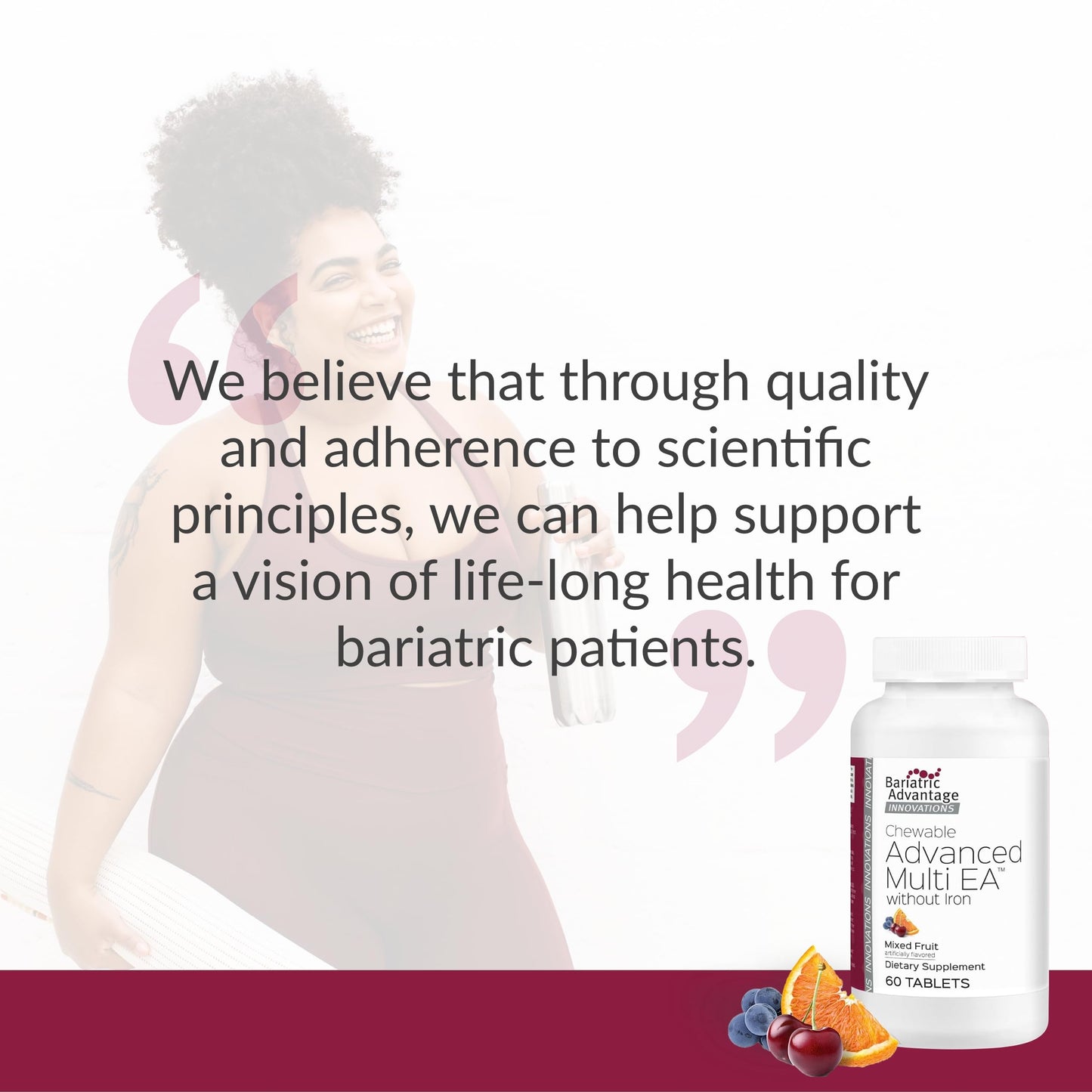 Bariatric Advantage Chewable Advanced Multi EA Without Iron – High Potency Bariatric Multivitamin (Mixed Fruit) 60 Count