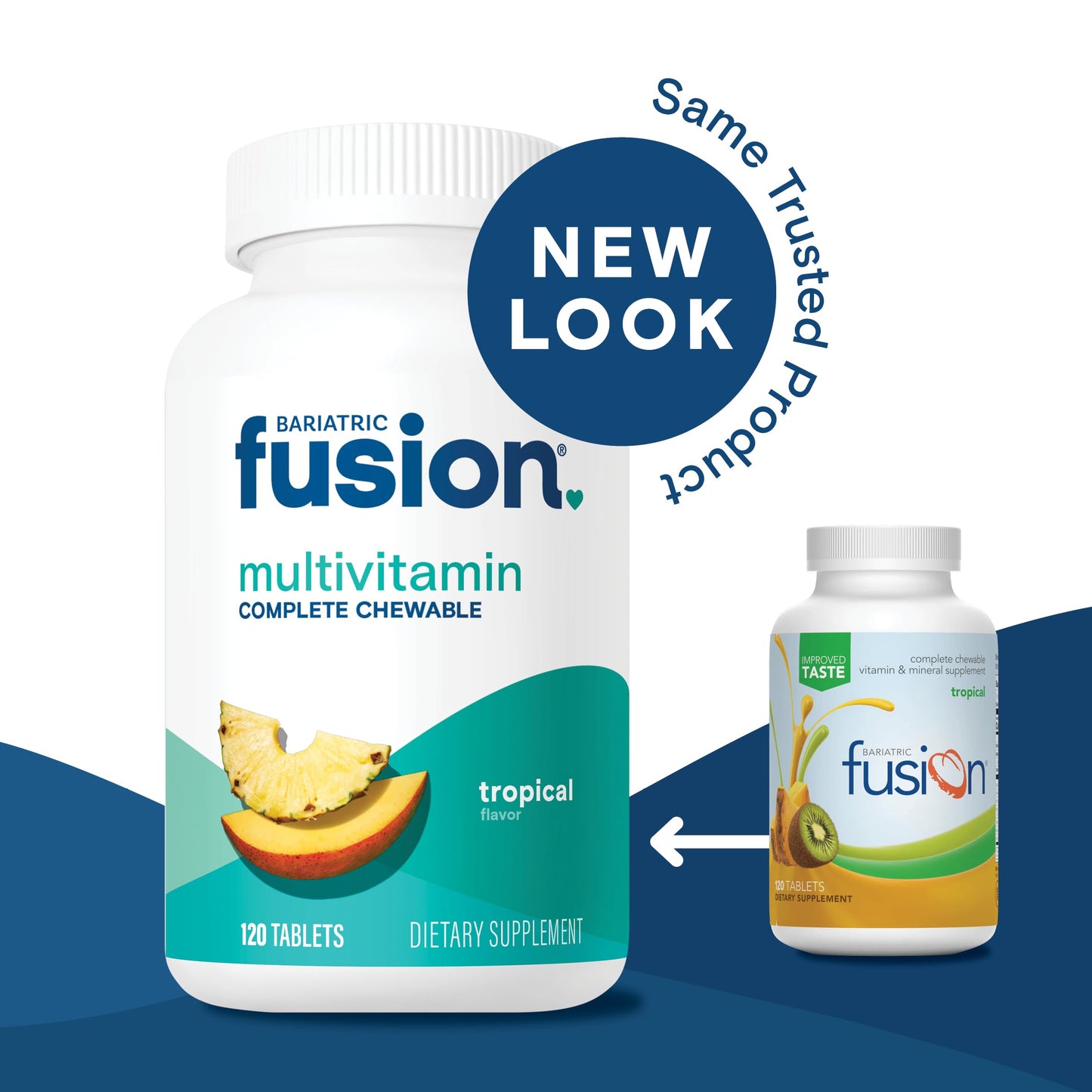 Bariatric Fusion Multivitamin with Iron โ Complete Chewable (Tropical) for Gastric Bypass & Sleeve Gastrectomy | One Month Supply