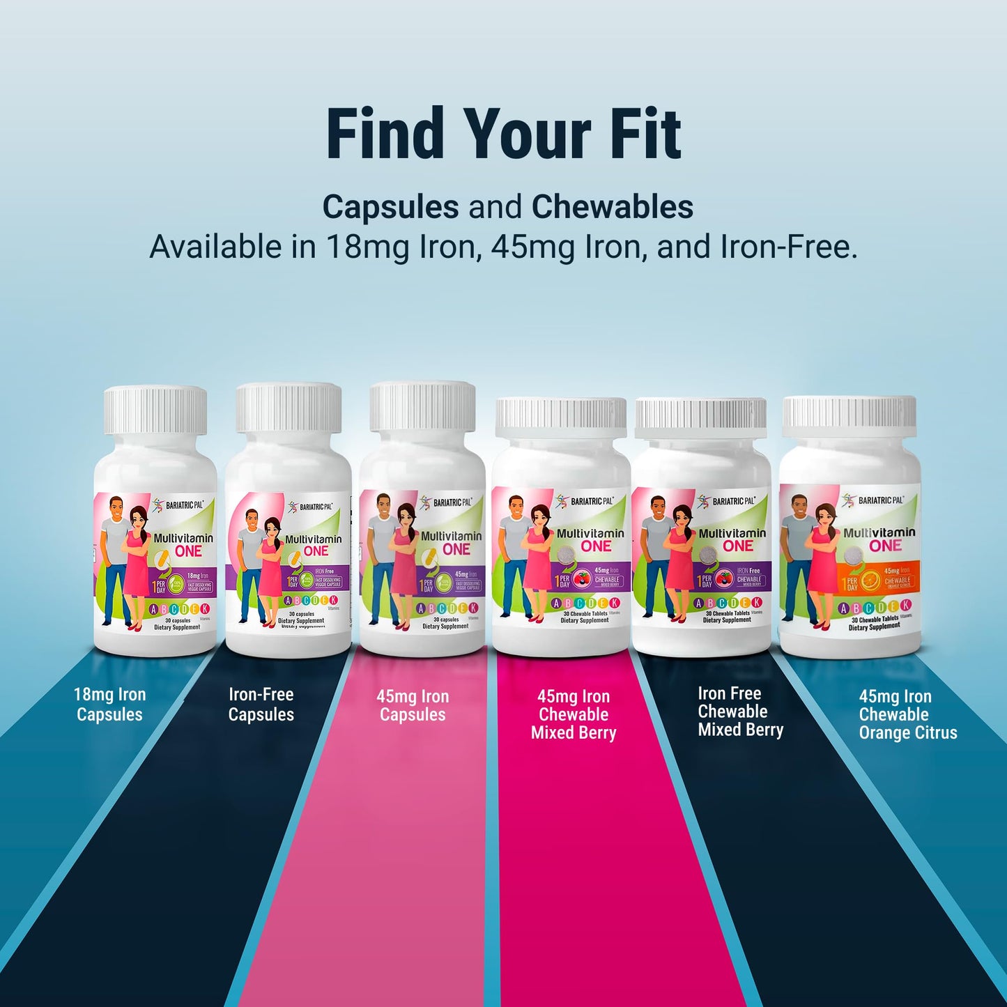 BariatricPal Multivitamin ONE โ 1 Daily Capsule with 45 mg Iron | 90 Count