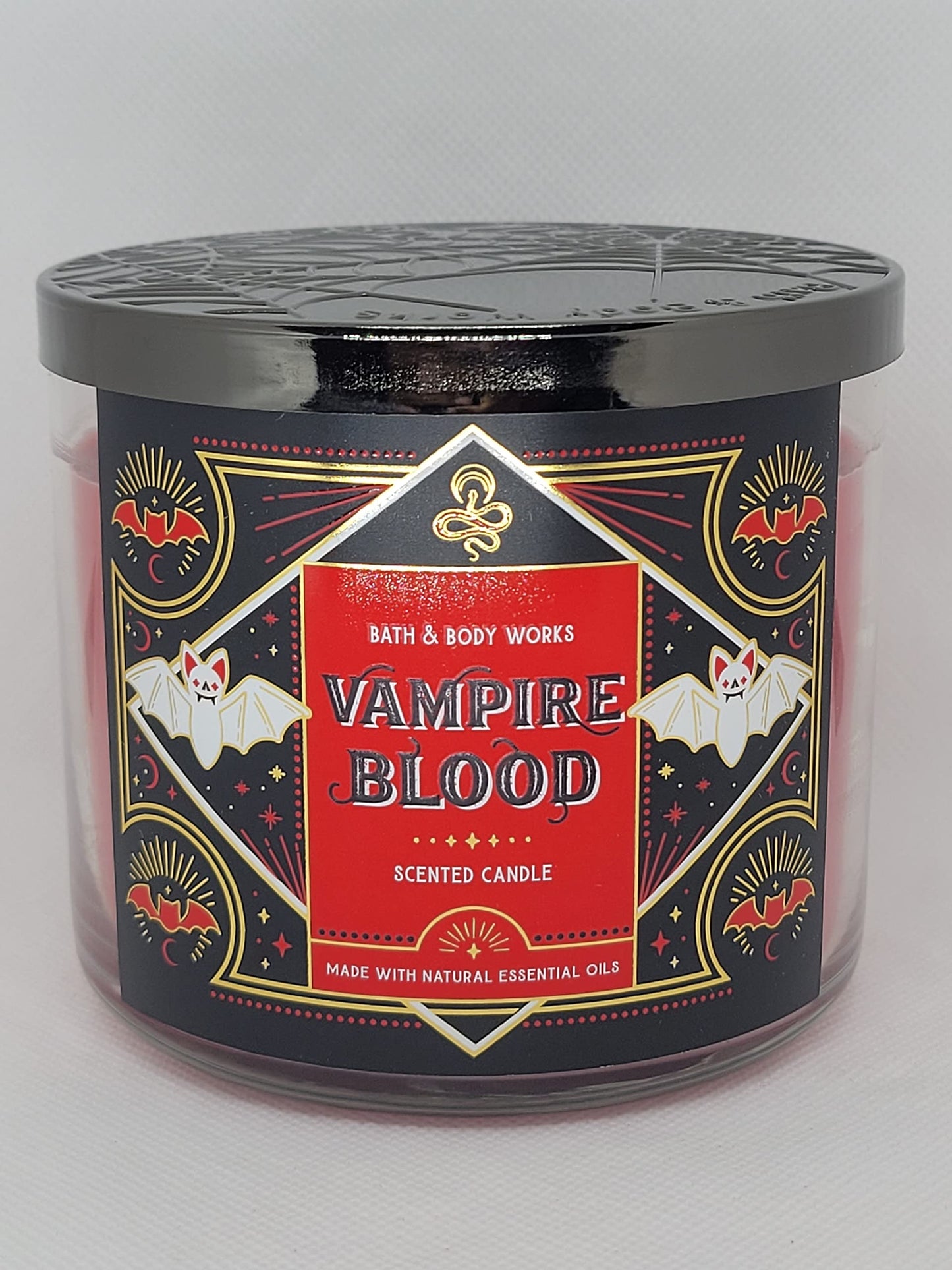 Bath & Body Works Vampire Blood 14.5 oz White Barn 3-Wick Candle โ Halloween