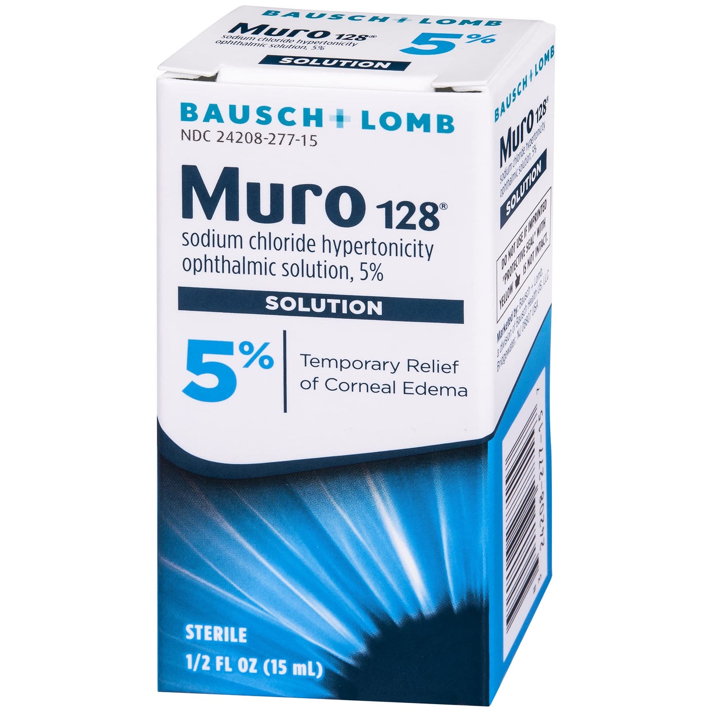 Bausch & Lomb Muro 128 Solution 5% 15 mL (Pack of 2) โ Hypertonic Ophthalmic Solution