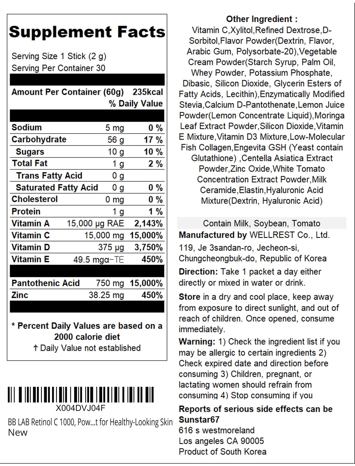 BB LAB Retinol C 1000 Powder Blend โ Radiant Skin with Vitamin C, E, B5 & Zinc