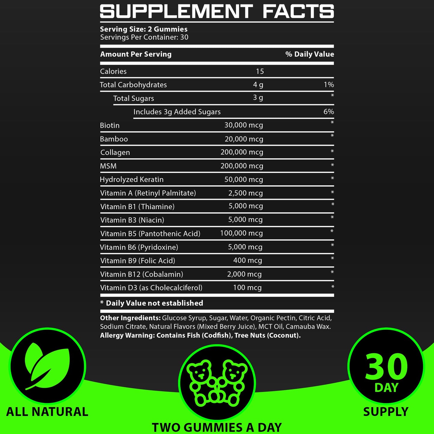 BBS Best Beard Stuff β Maximum Strength Biotin Gummies for Beard & Hair Growth