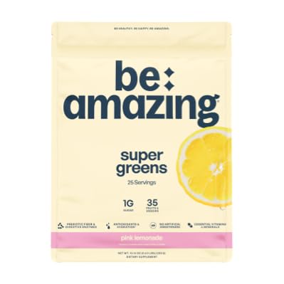 Be Amazing Super Greens Powder – 35 Fruits & Veggies, Prebiotics & Digestive Enzymes | Vegan, Gluten Free