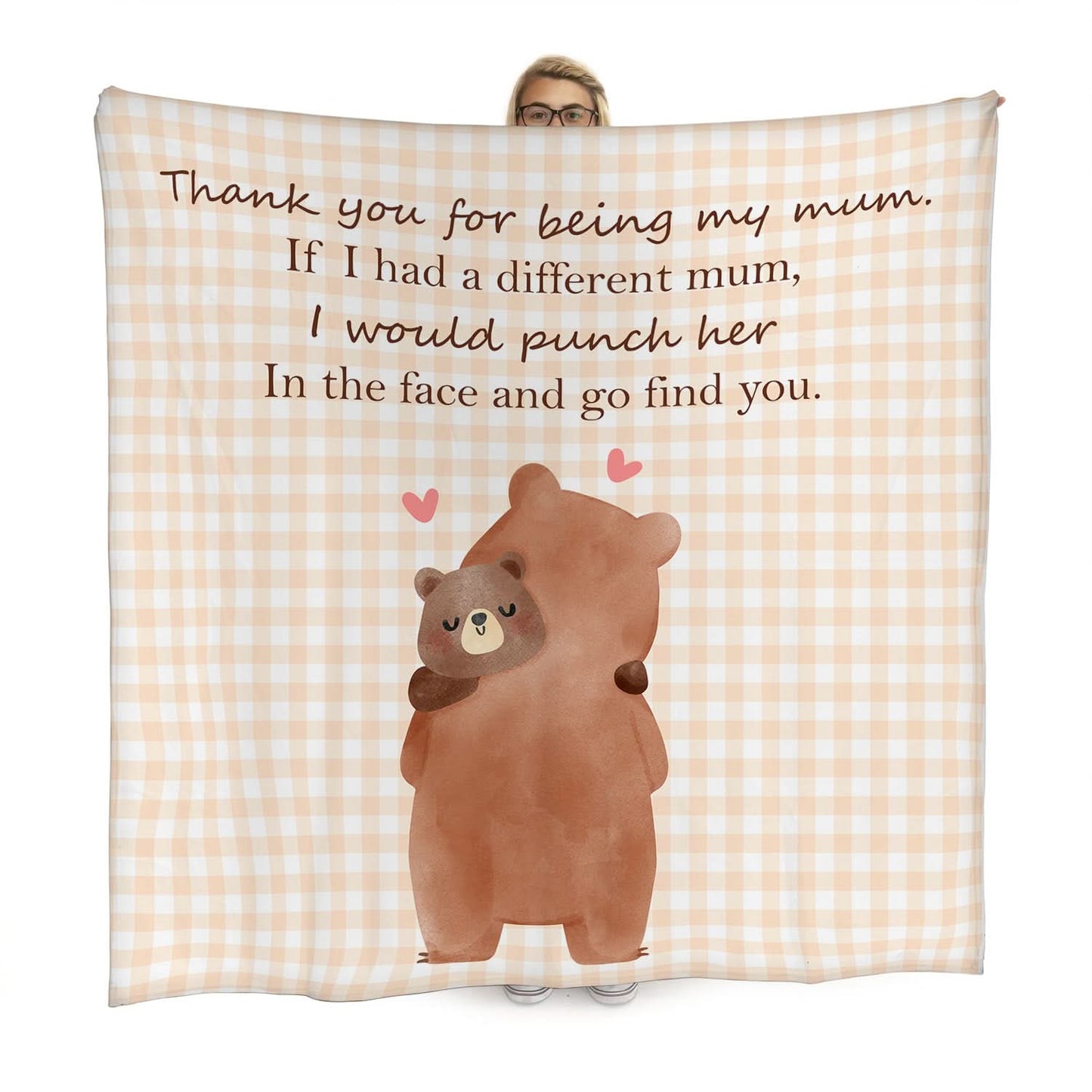 Mother's day mama bear & baby bear - Fleece Blanket 150cm X 150cm