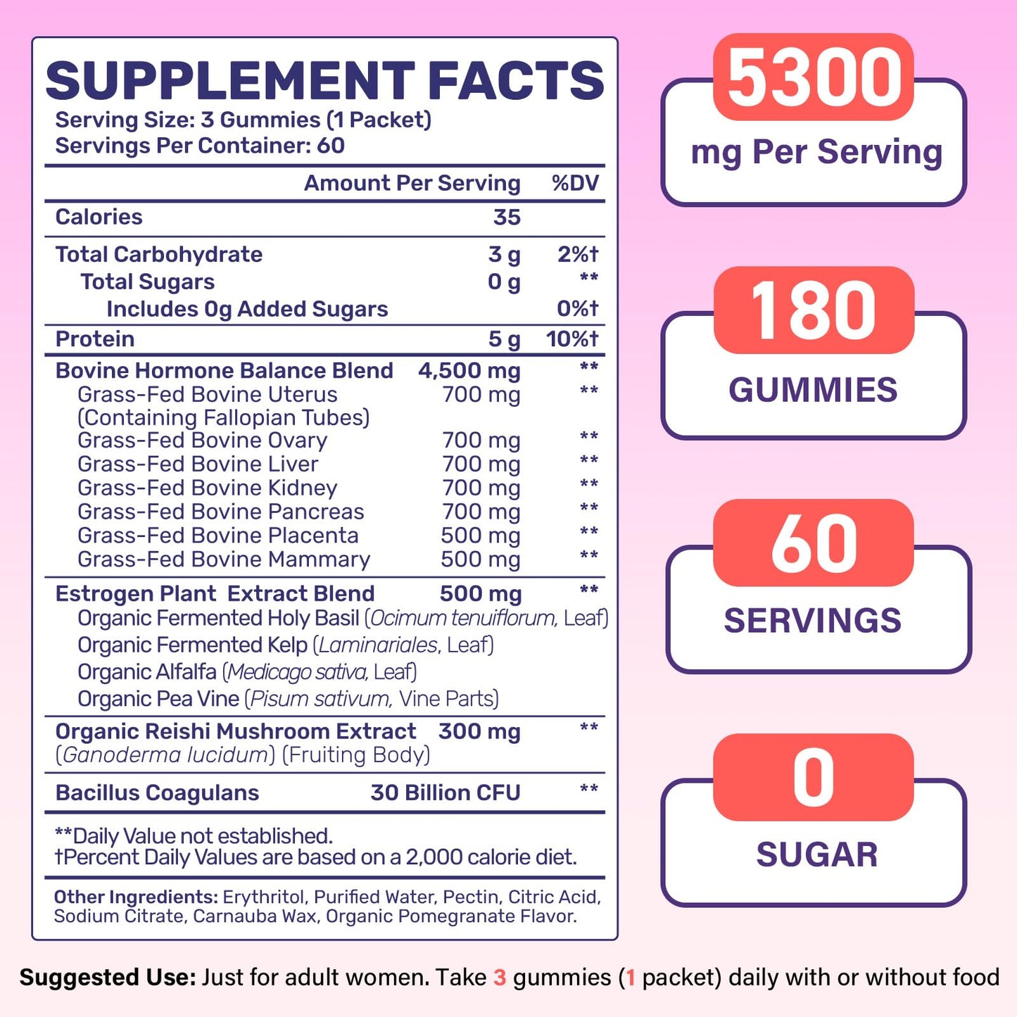 Beef Organ Supplement for Women โ 180 Gummies, Grass-Fed 5300mg Liver & More