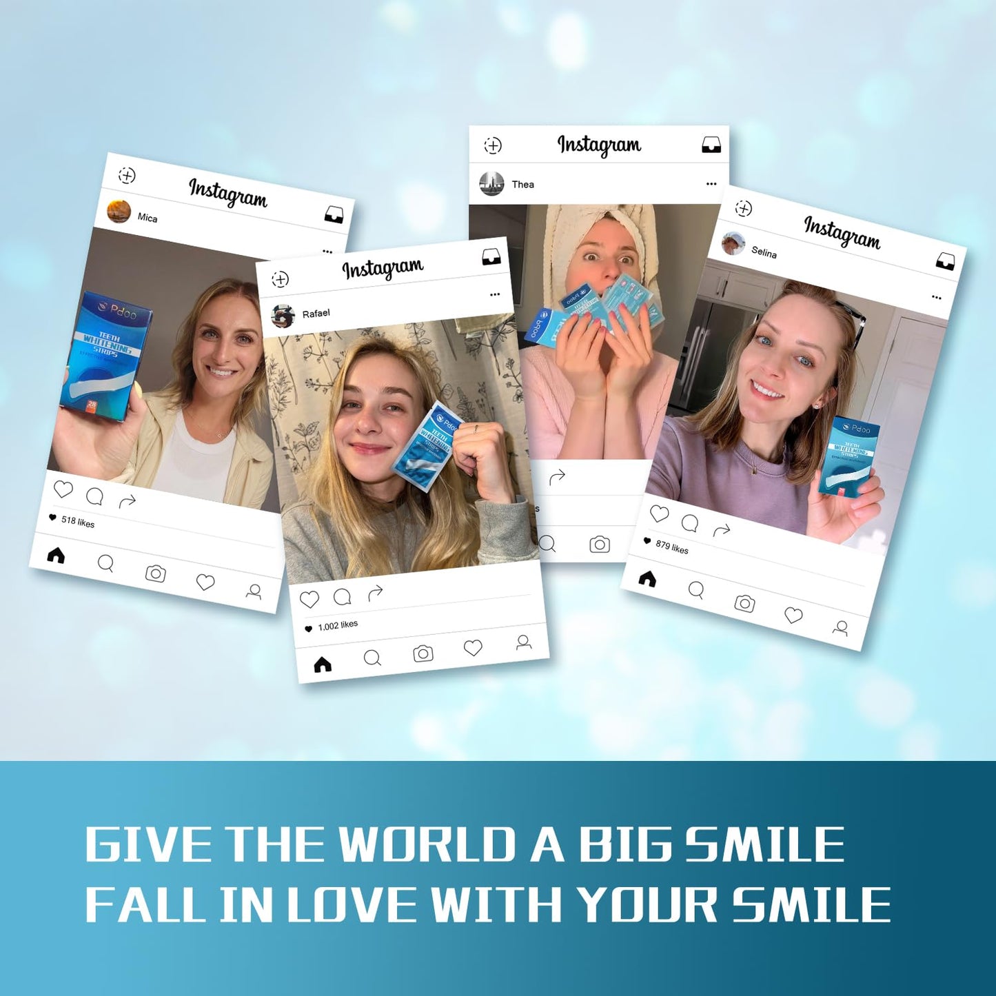 Teeth Whitening Strips – 14 Treatments, 28 Non-Slip Strips for Sensitive Teeth