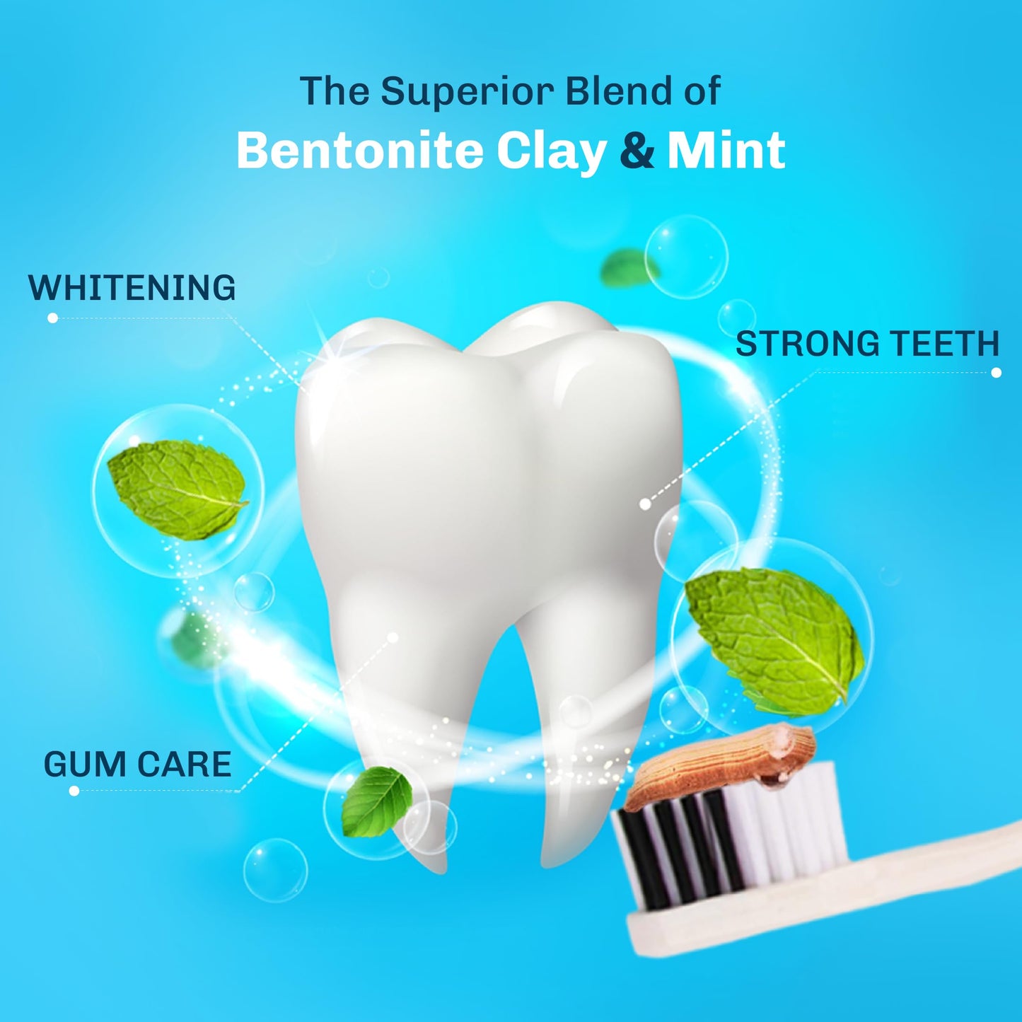 Bentodent Calcium Bentonite Toothpaste โ Fluoride Free, SLS Free, Mint & Cardamom (Family Pack)