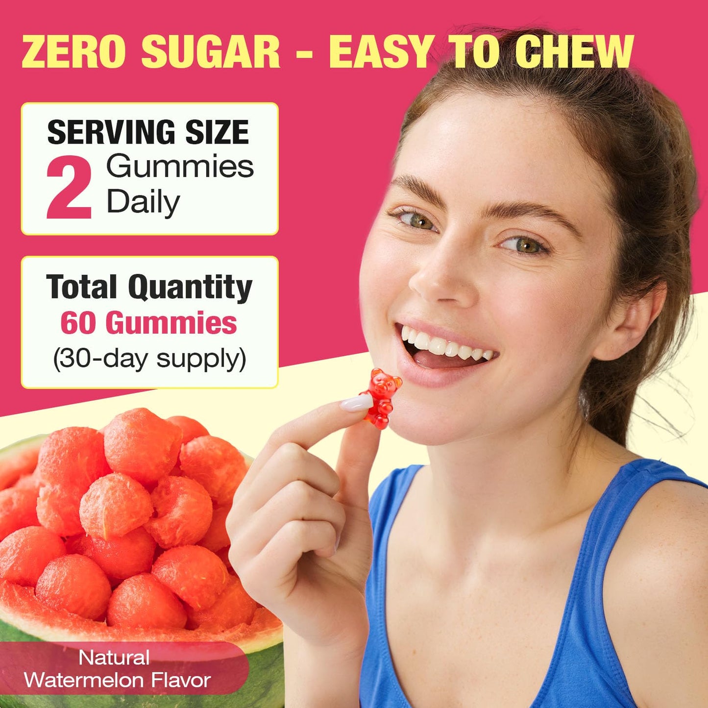 CSDLQNF Berberine Gummies with Cinnamon & Milk Thistle โ Sugar-Free Watermelon (60 Count)