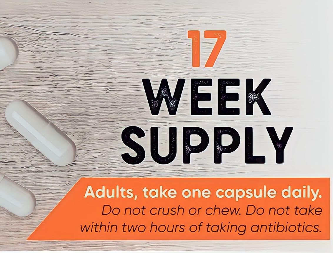 Berkley Jensen Natural 10-Strain Probiotic Supplement - 120 Count, 10 Billion CFUs per Capsule, 17-Week Digestive & Immune Health Support
