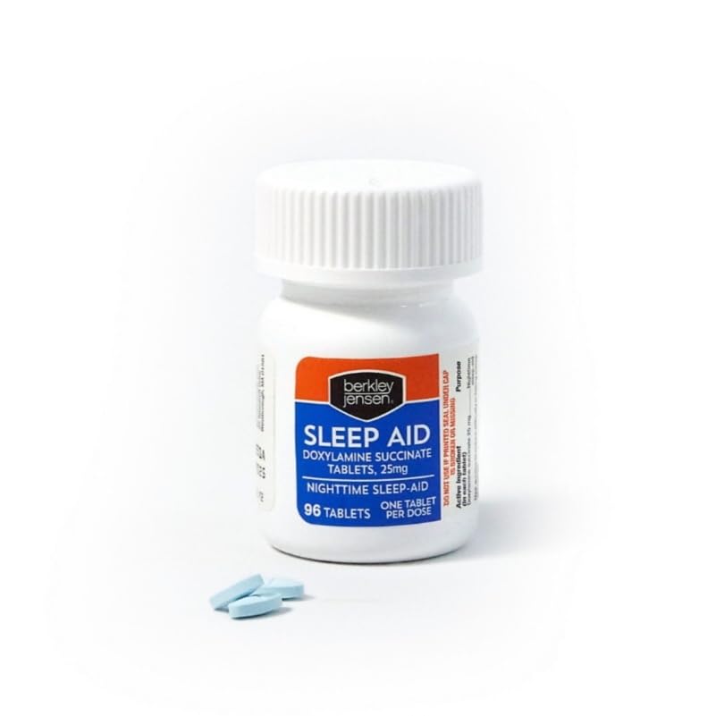 Berkley Jensen Sleep Aid (192 Tablets) β Doxylamine Succinate 25 mg Nighttime Sleep Pills, Non Habit-Forming, Easy to Swallow