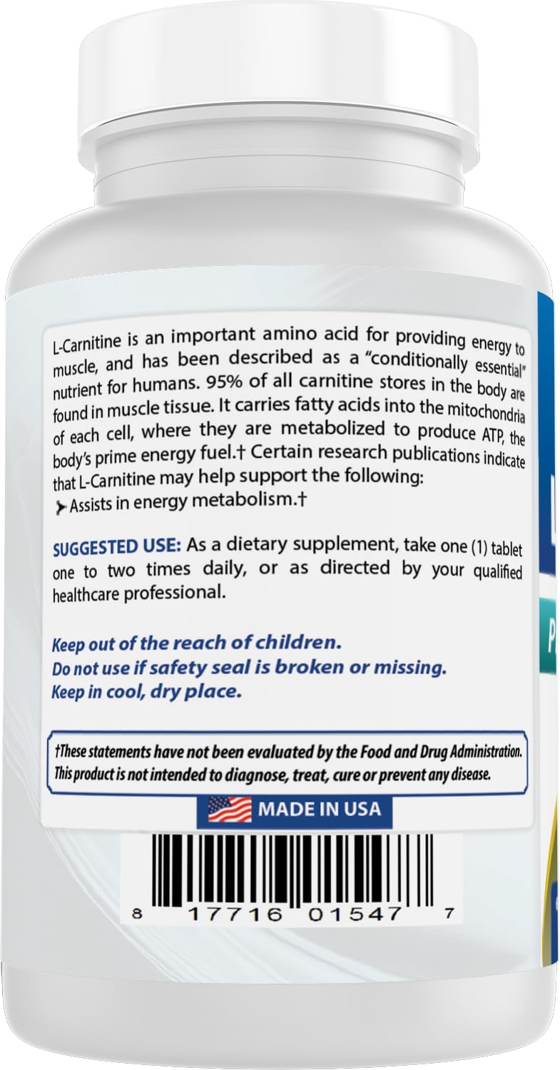 Best Naturals L-Carnitine 1000mg โ 60 Tablets (Pack of 2)