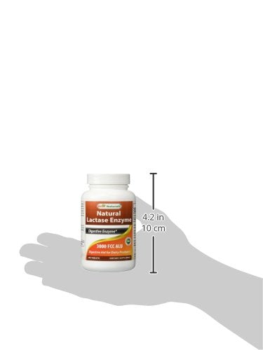 Best Naturals Fast Acting Lactase Enzyme Tablet, 3000 FCC Alu, 180 Count โ Made in USA