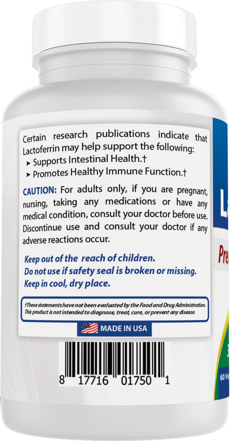Best Naturals Lactoferrin 250 mg Veggie Capsule, Supports Healthy Immune Function - 60 Count
