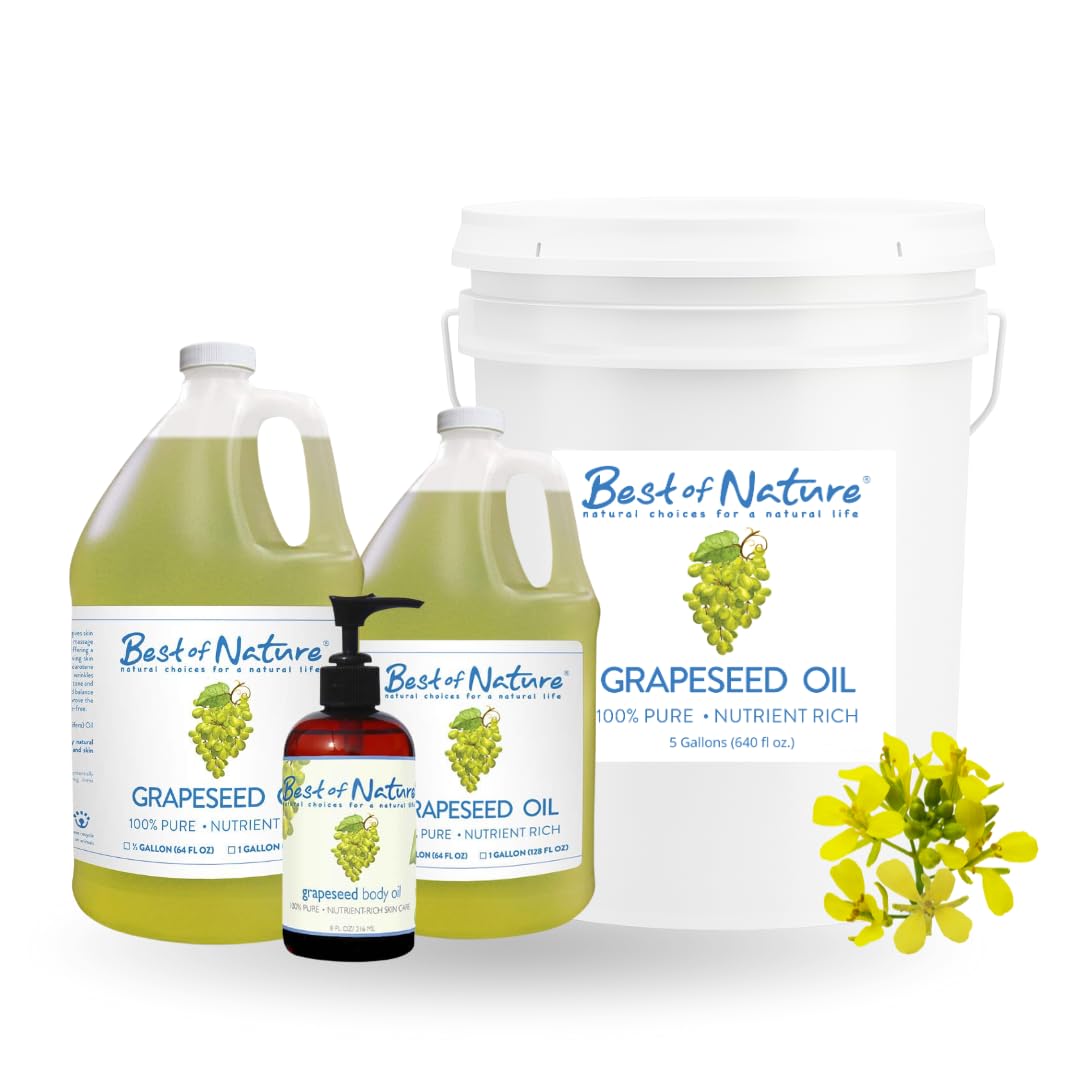 100% Pure Grapeseed Oil โ Unscented Massage & Body Oil (8 oz)