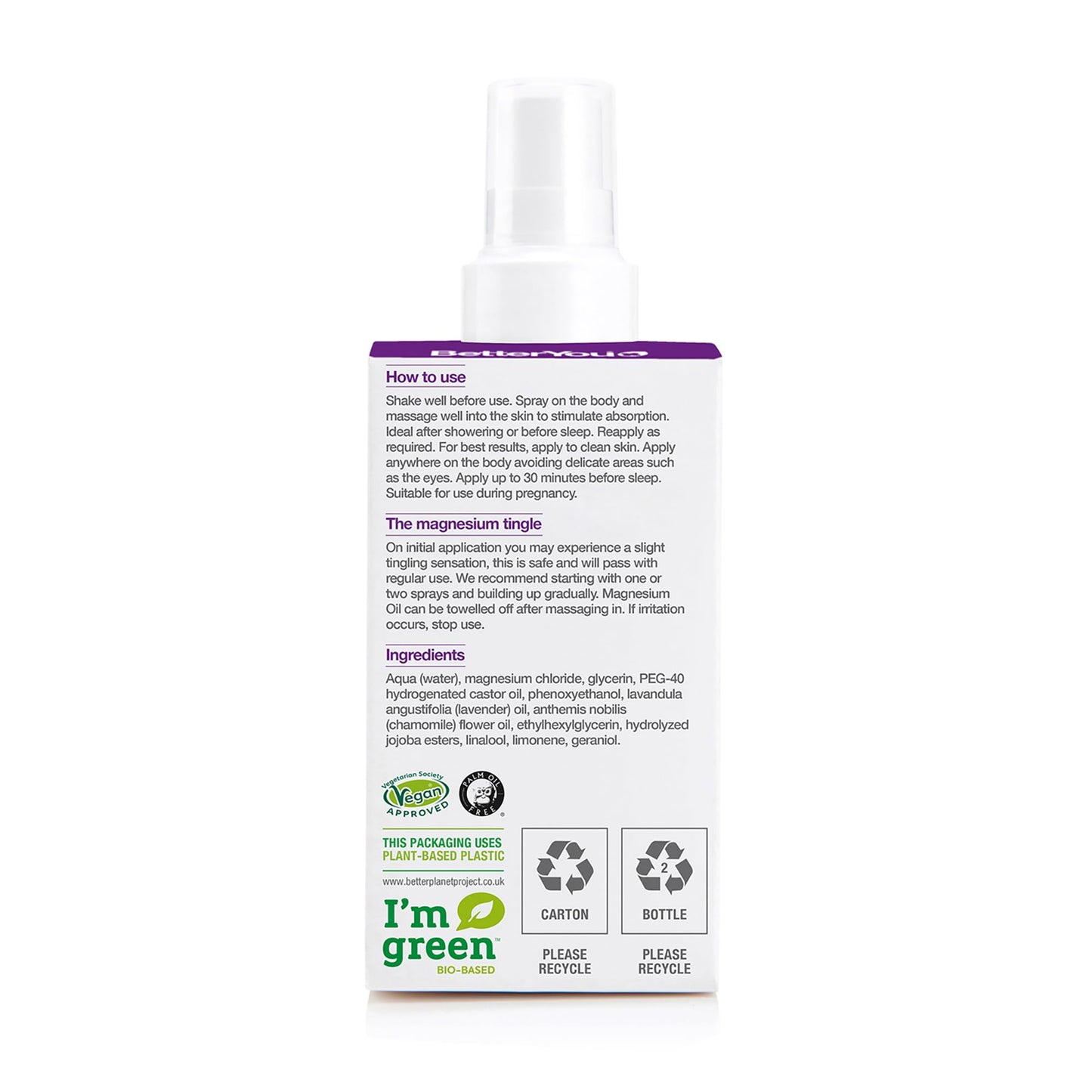 BetterYou Magnesium Sleep Body Spray โ Relaxing Topical Magnesium with Lavender & Chamomile | 3.38 oz