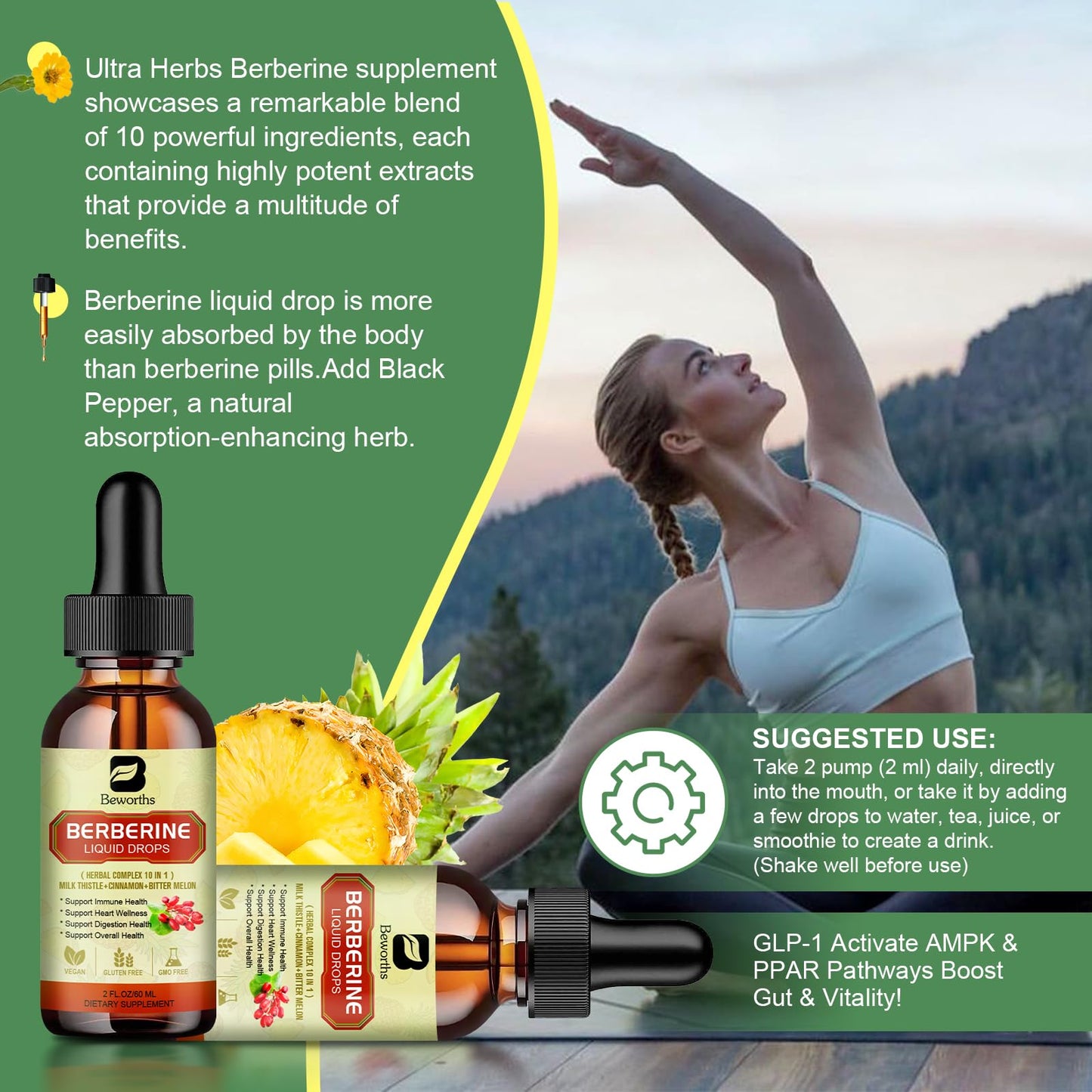 Berberine Liquid Drops with Ceylon Cinnamon โ Digestive & Immune Support