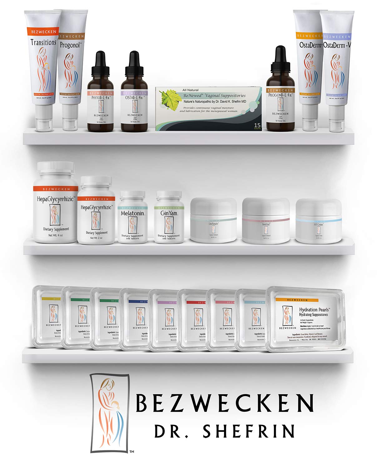 Bezwecken Hydration Ovals 2X Plus DHEA – 16 Extra Strength Oval Suppositories for Menopausal Vaginal Comfort – Safe & Natural