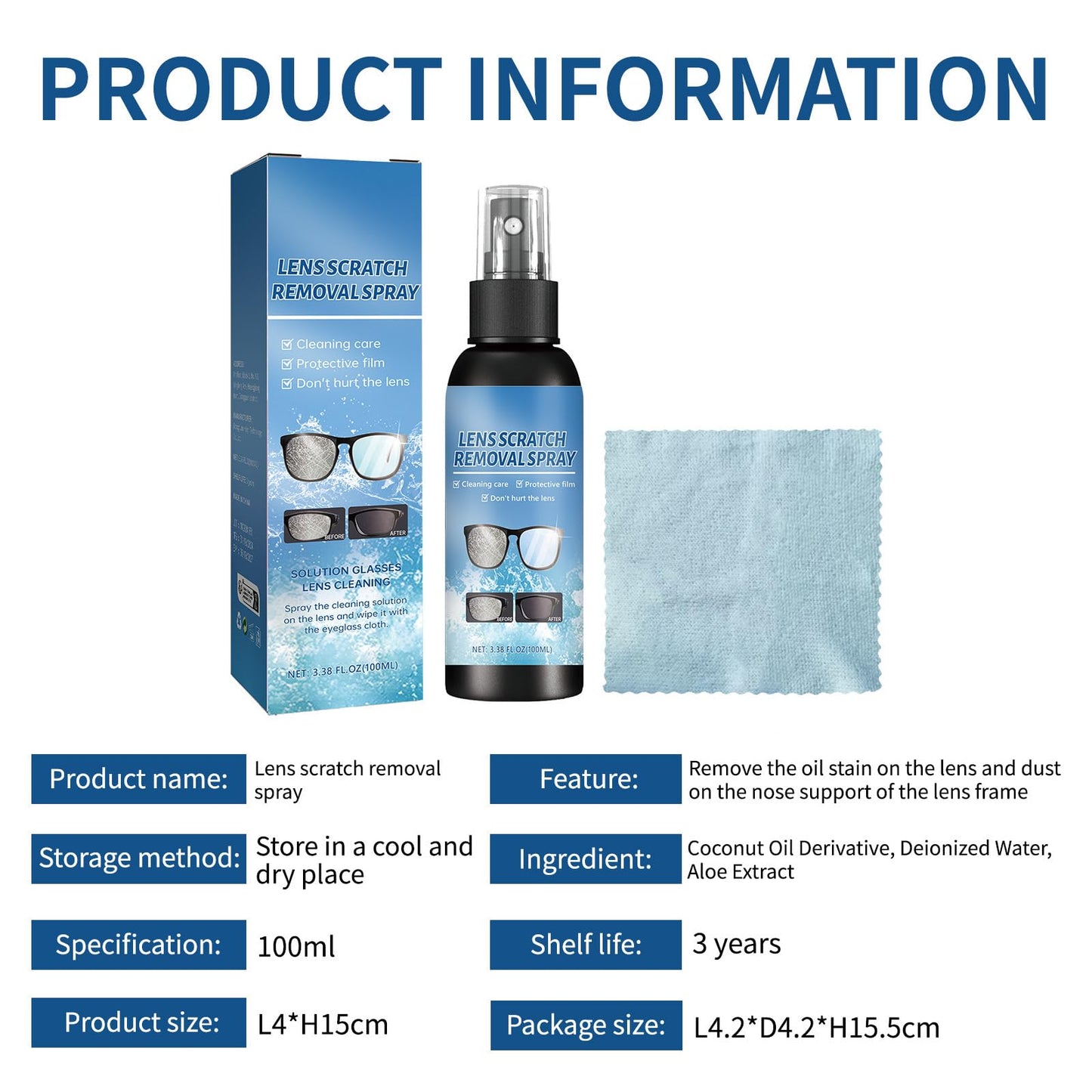 Biaoyun Lens Scratch Removal Spray 2 PCS โ Glasses & Screen Repair Kit