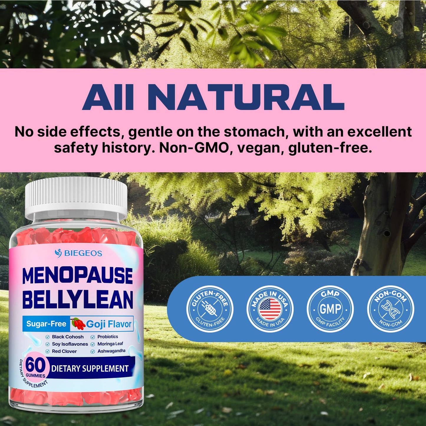 Biegeos Menopause Gummies 16-in-1 Probiotic โ Sugar-Free, 60 Gummies, Vegan