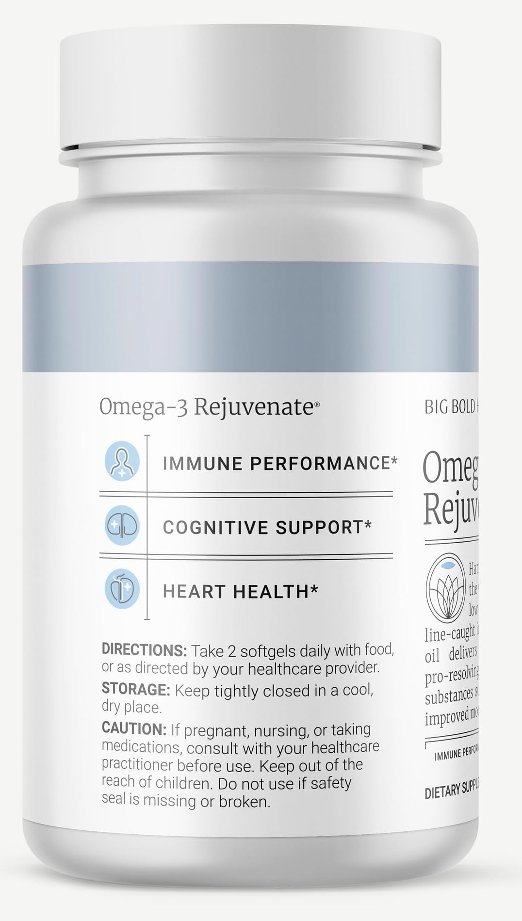 BIG BOLD HEALTH Omega-3 Rejuvenate β Wild Alaskan Fish Oil with PRMs (EPA, DHA, DPA) & Vitamins A & D (120 Softgels)