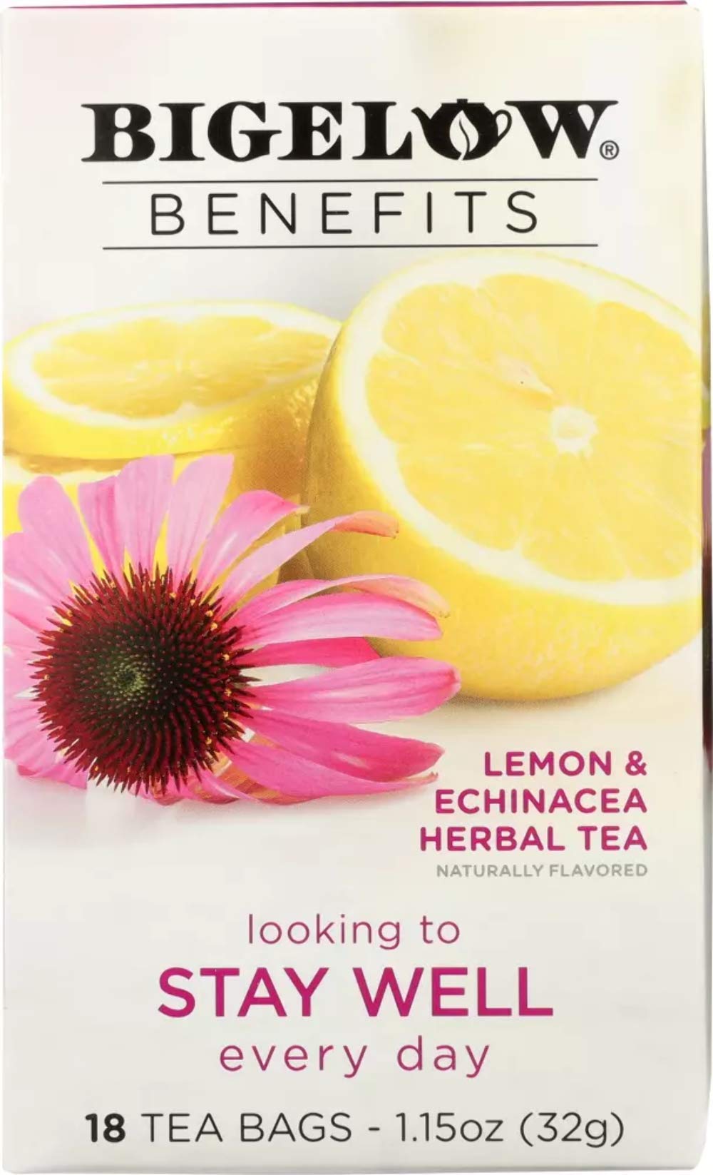 Bigelow Tea Lemon Echinacea, 18 ct โ Gluten Free, USA Made