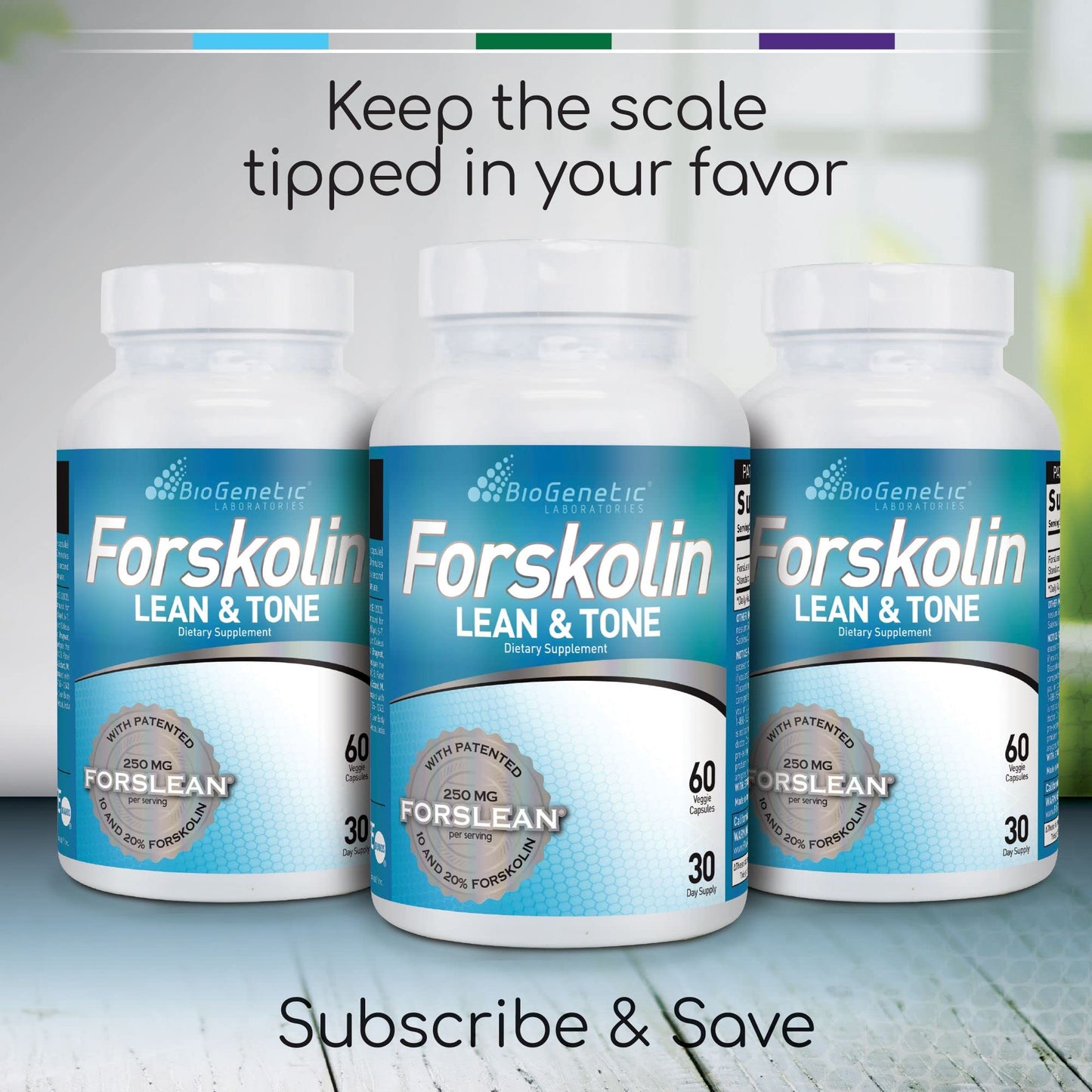 BioGenetic Laboratories Forskolin Lean & Tone โ 60 Vegetarian Capsules | Fat Burner & Lean Muscle Support
